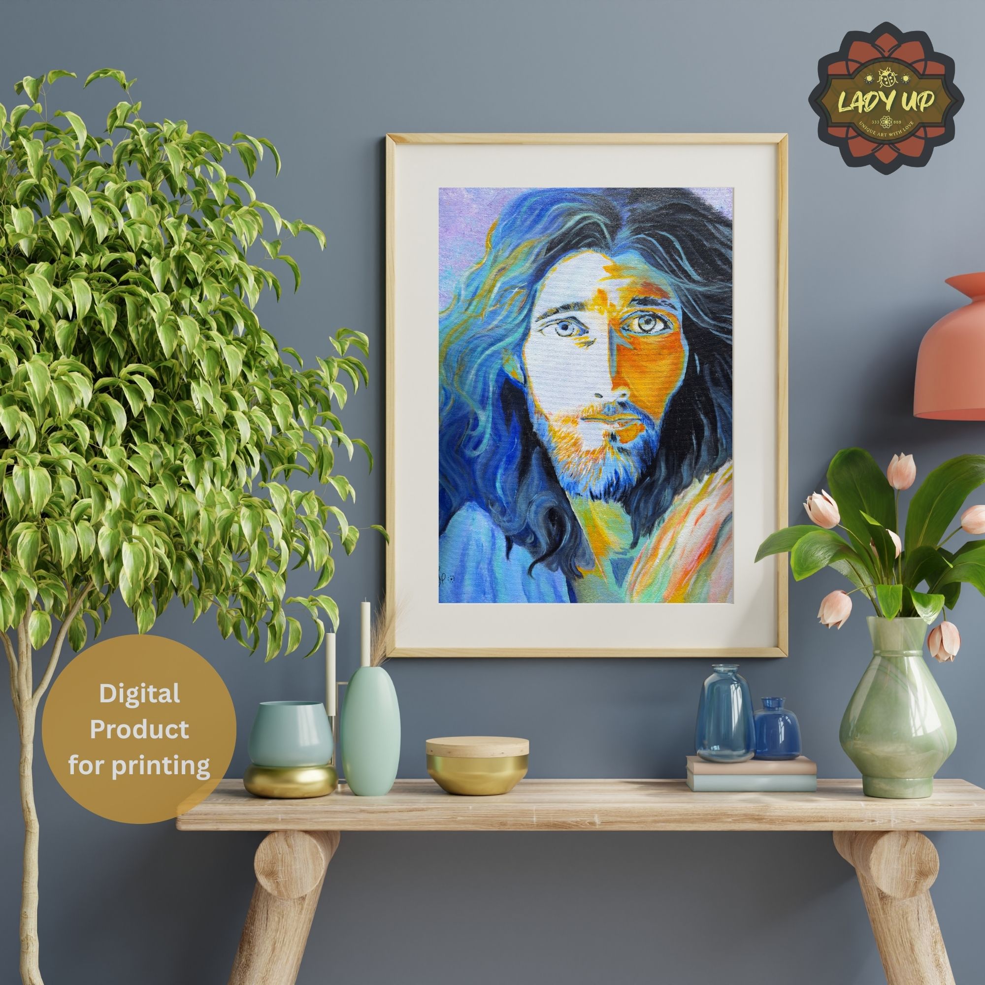 Colorful Portrait of Jesus