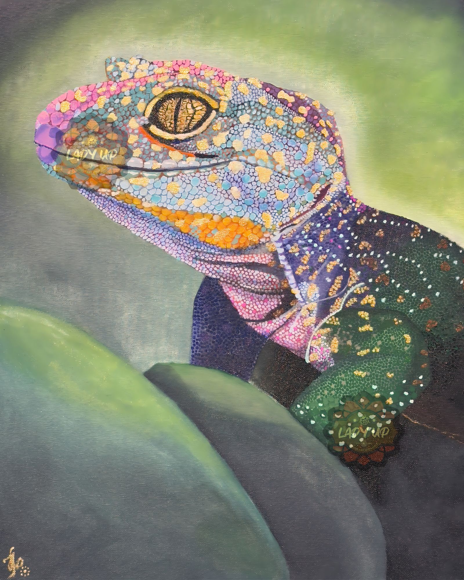 Colorful Lizard Digital Art Print