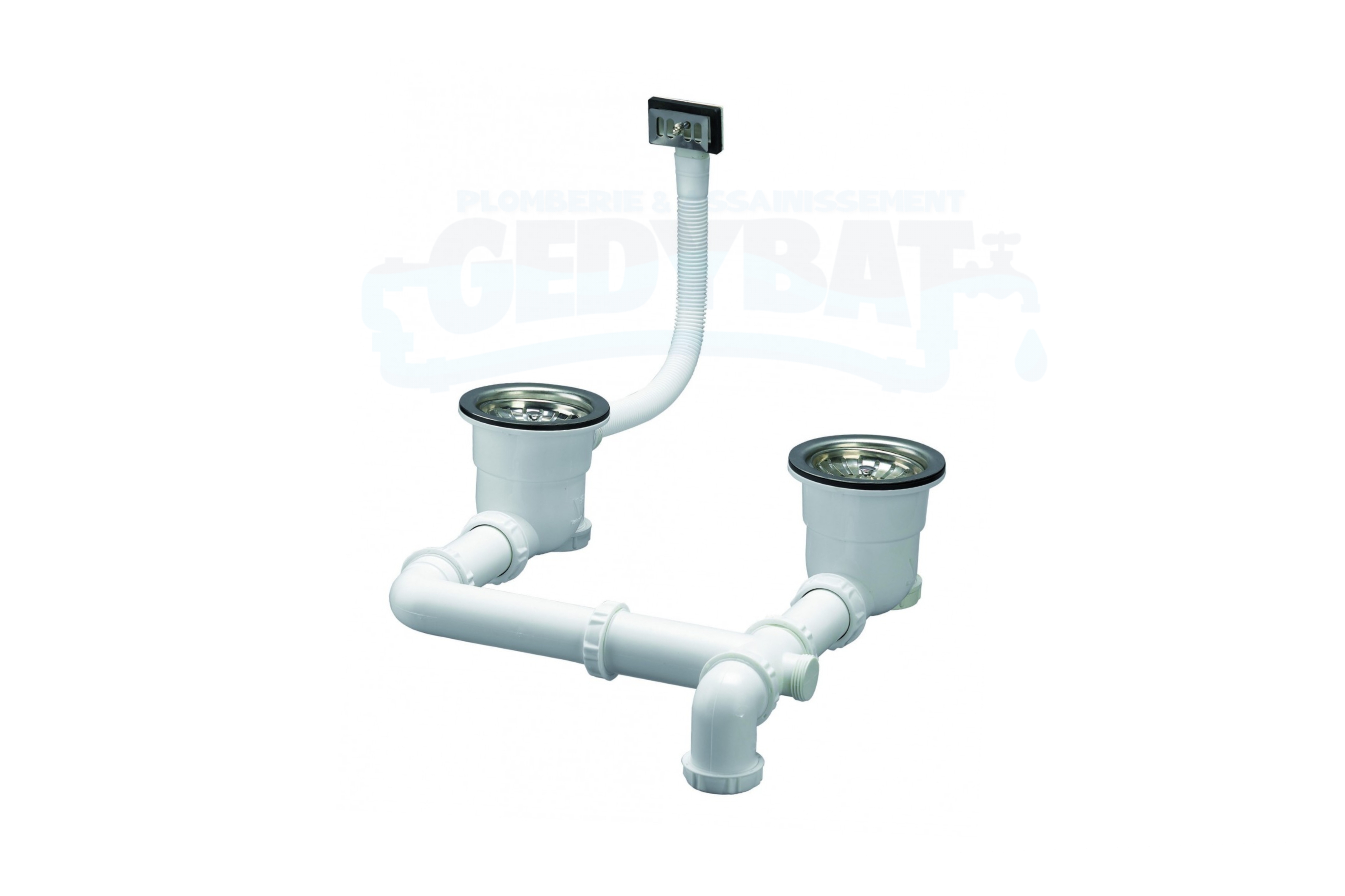 BONDE VIDAGE MANUEL A PANIER ÉVIER 2 BACS