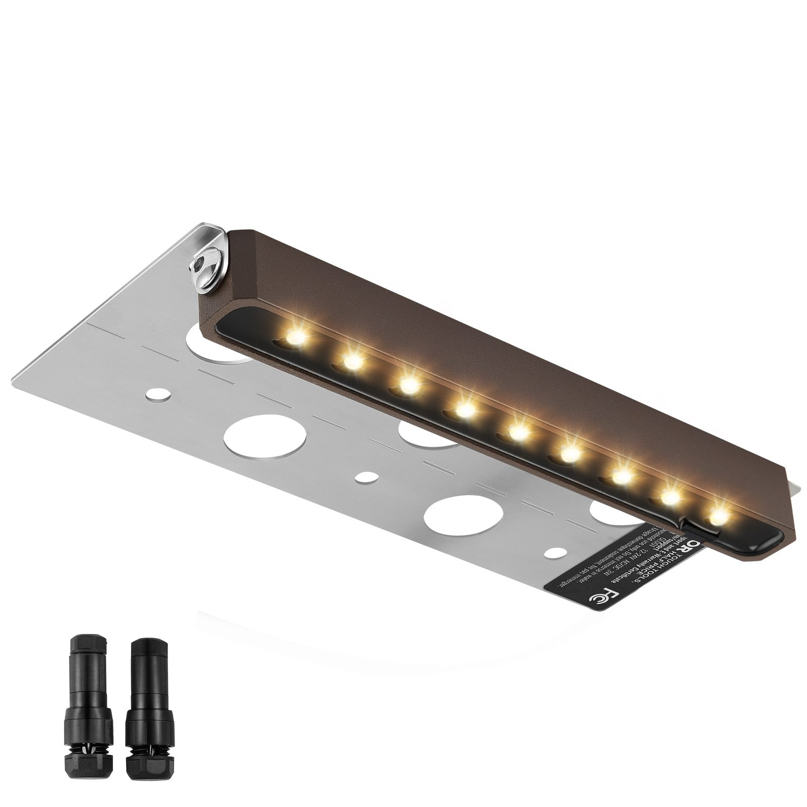 VEVOR LED Hardscape Lighting, 6.8 Inch Retaining Wall Lights, 3W 12V-24V AC/DC Low Voltage Paver Light, IP68 Waterproof Outdoor Step Lights, 3000K Swivel Hardscape with Connectors (8 Pack Soft White)