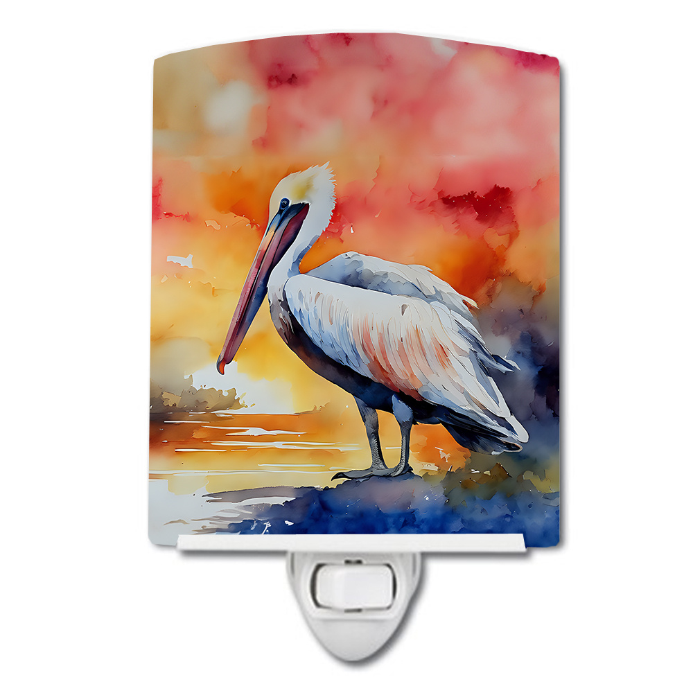 NEW Pelican Ceramic Night Light Compact, UL-Certified, Ideal for Bedroom, Bathroom, Nursery, Hallway, Kitchen, 6x4x3, Multicolor