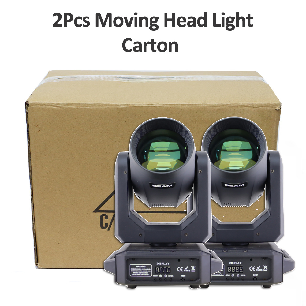 2Pcs/lot Flight Case 200w LED Moving Head Light LED Beam Spot LED Beam Wash Moving Head Light Strong Beam Moving Head Light