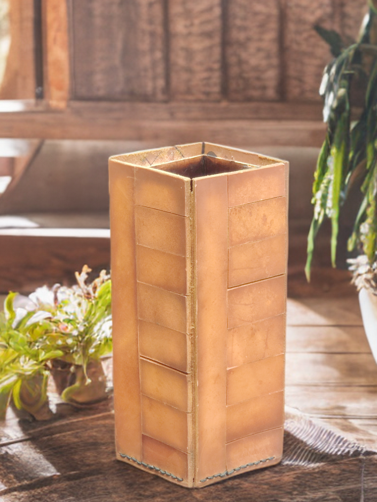 Eight Ince Double Slat Square Vase