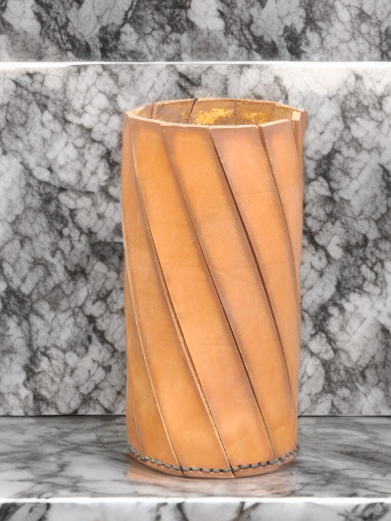 Eight Inch Angled Slat Design Vase