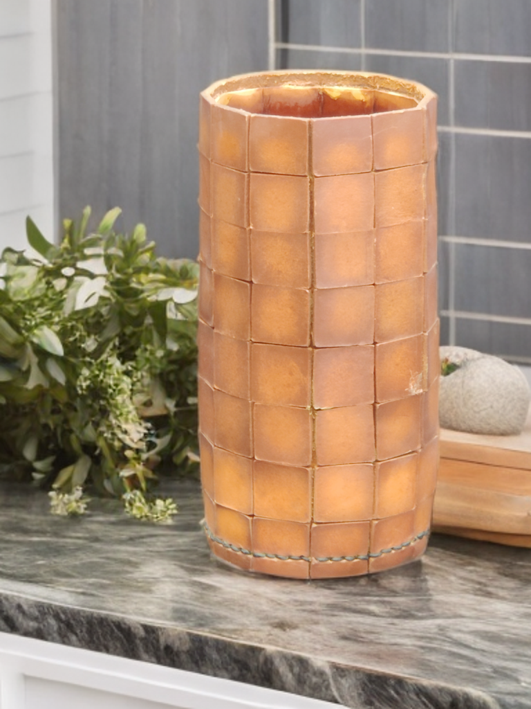 Eight Inch Cube Design Cylinder Vase