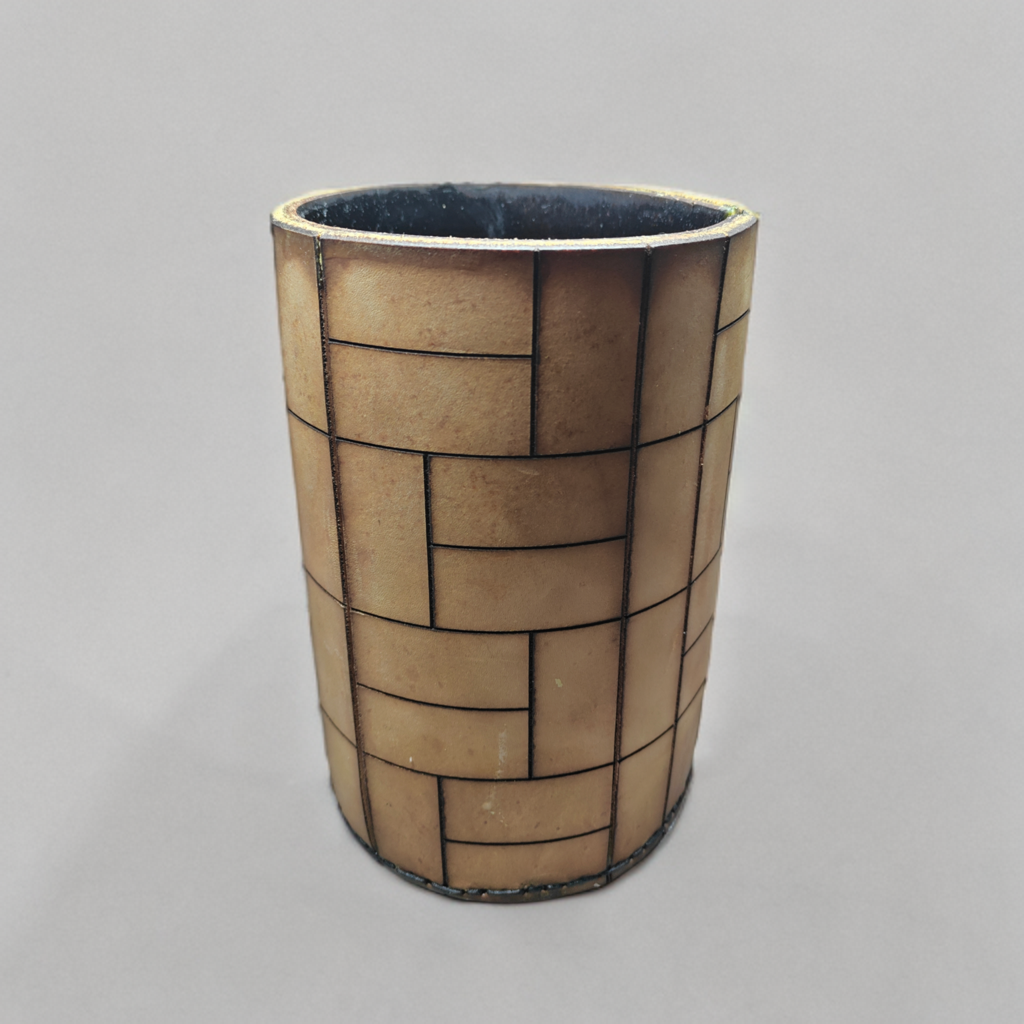 Geometric Patterned Wide Vase