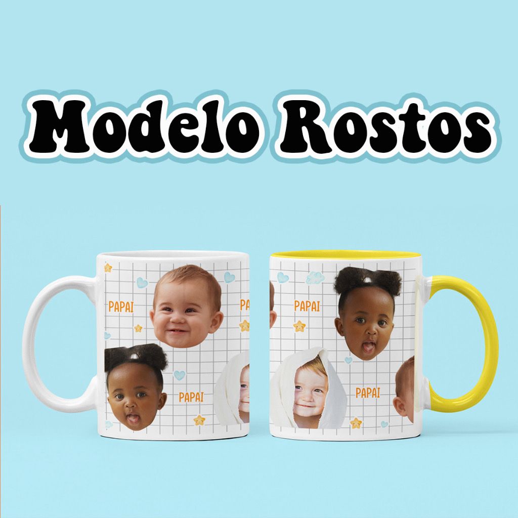 Canecas Personalizada com rostinhos de pets ou crianças