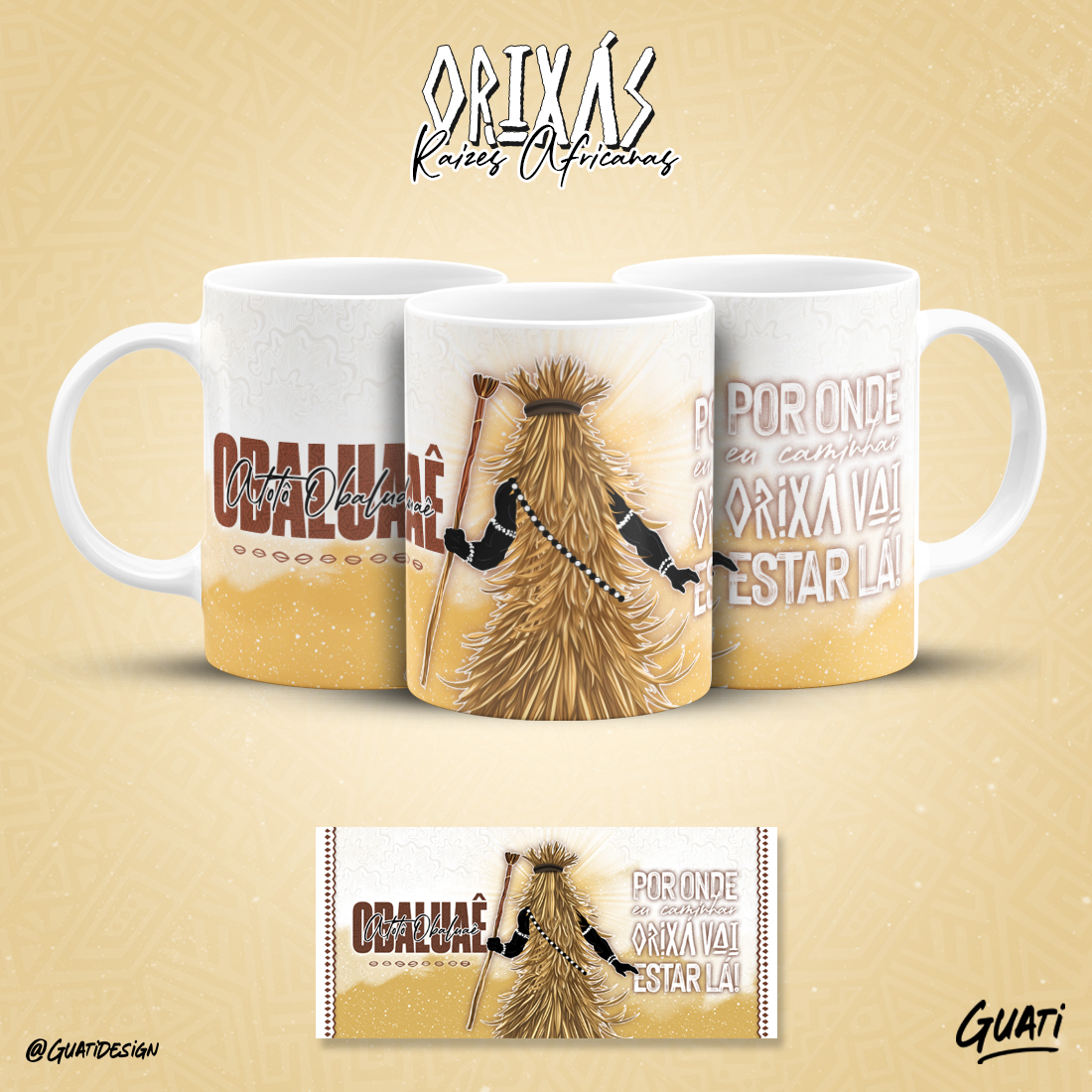 Canecas Orixás - Raízes Africanas - Obalauê