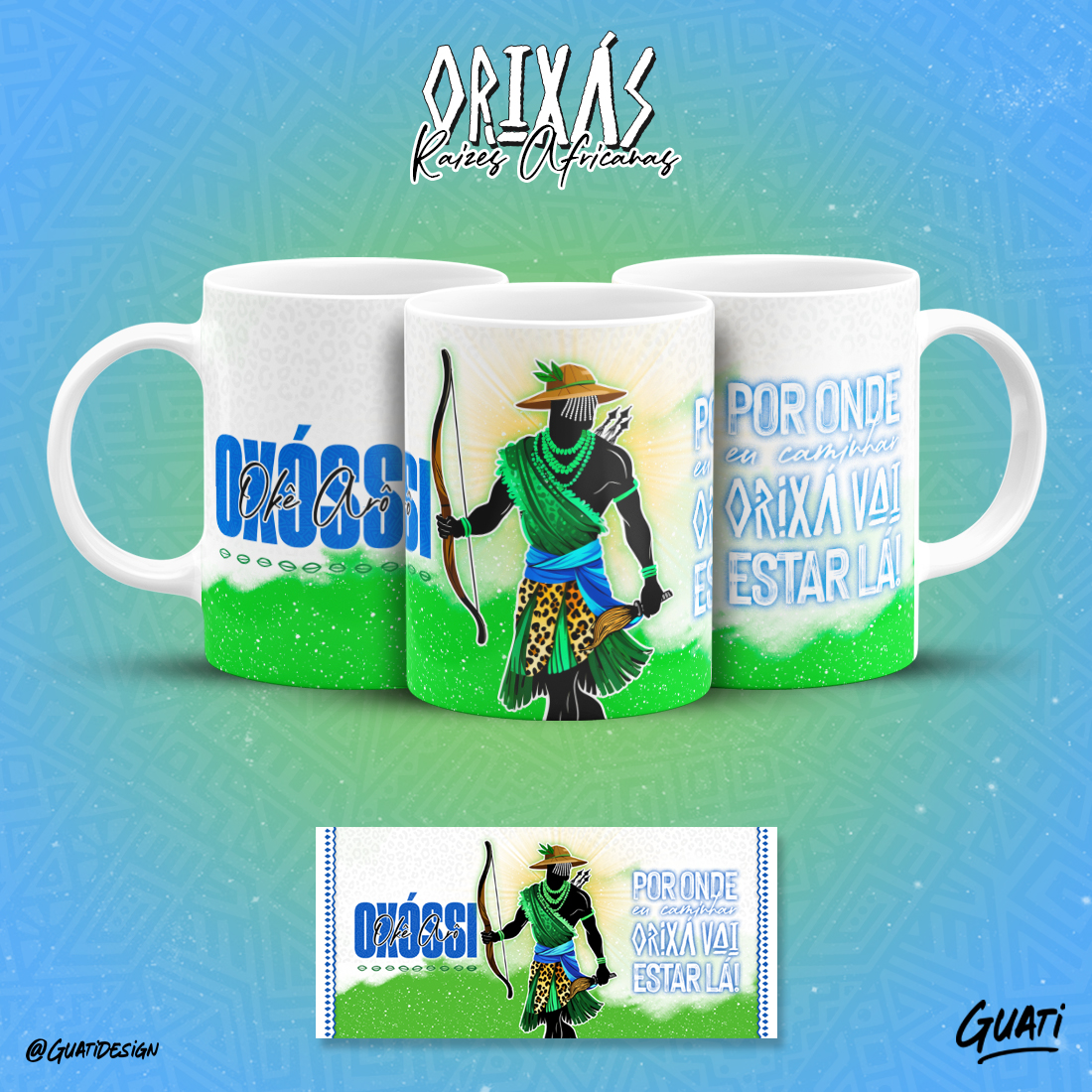 Canecas Orixás - Raízes Africanas - Oxóssi