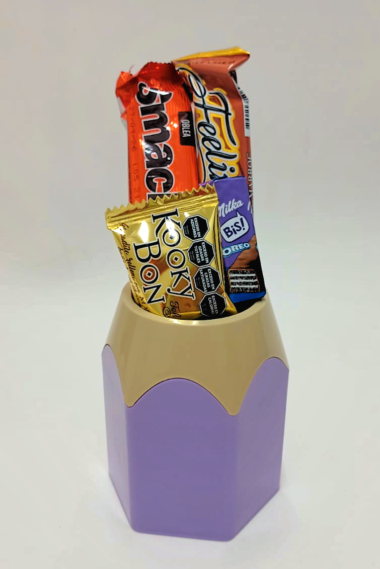 Lapicero lápiz (plastico) con golosinas