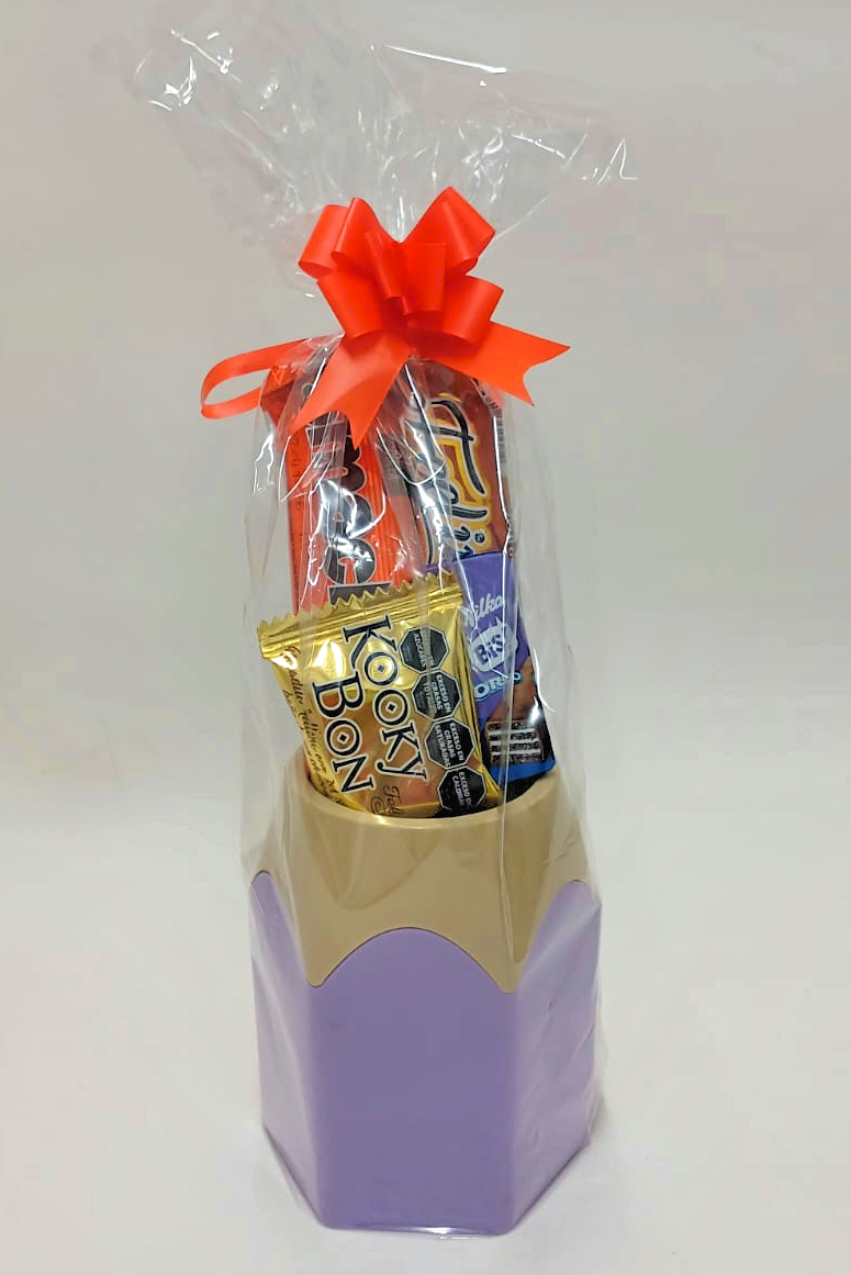 Lapicero lápiz (plastico) con golosinas