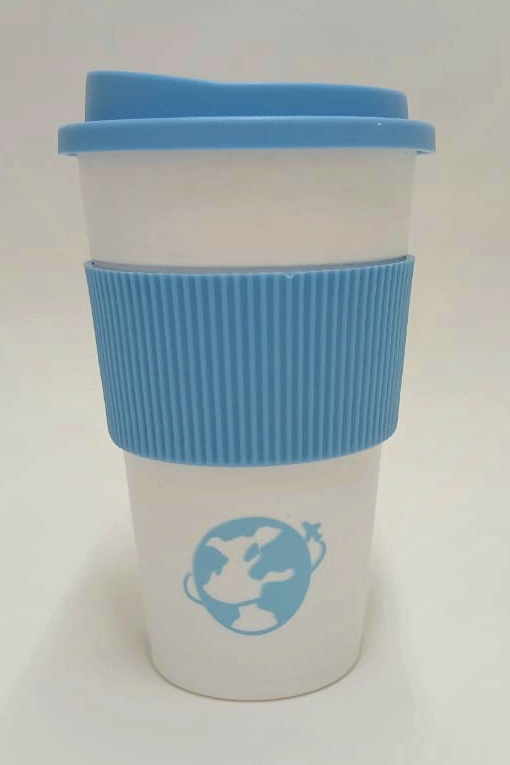 Vaso cafetero con banda