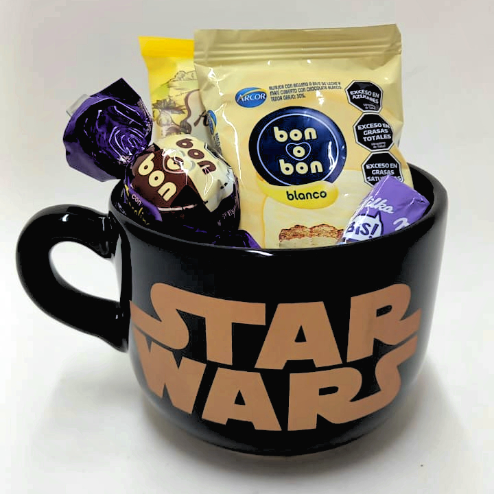 Tazón cerámico con frases y personajes