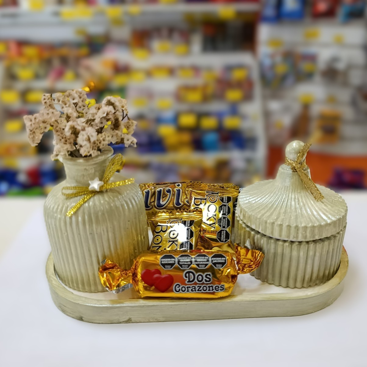 Arreglo florero más velita!