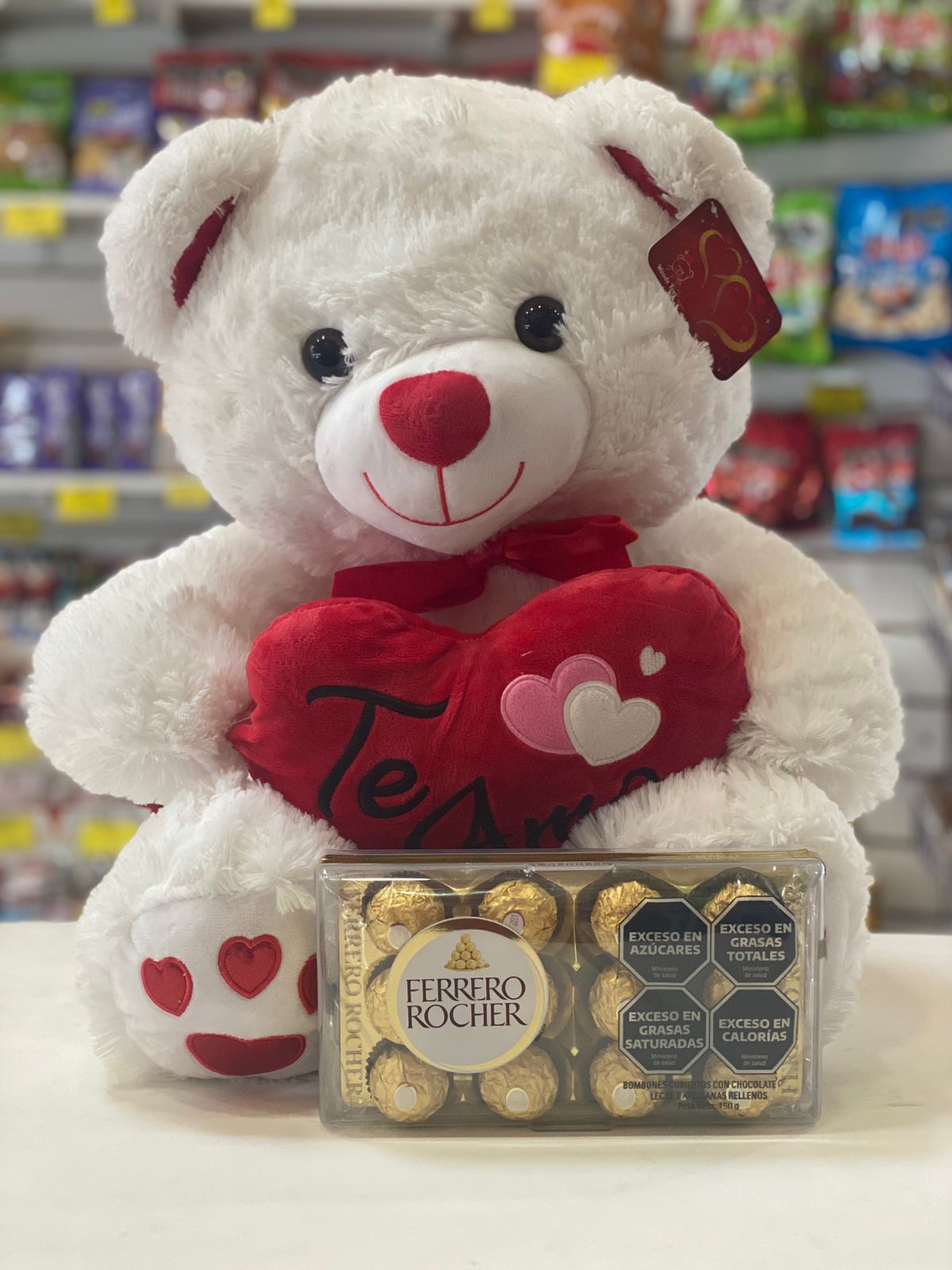 Oso de peluche + Ferrero x12