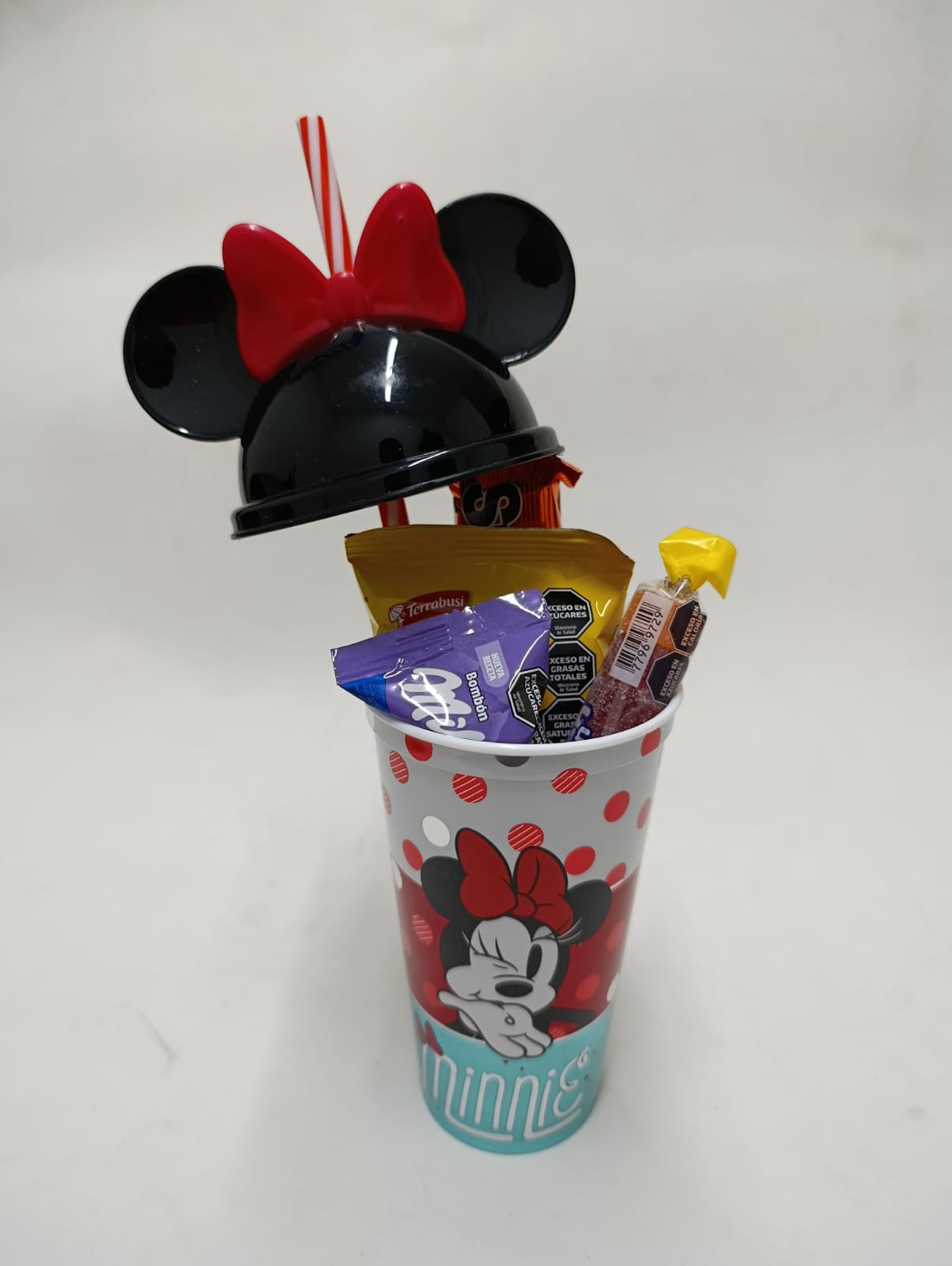  Vaso Mickey, Minnie, Stich tapa con orejas
