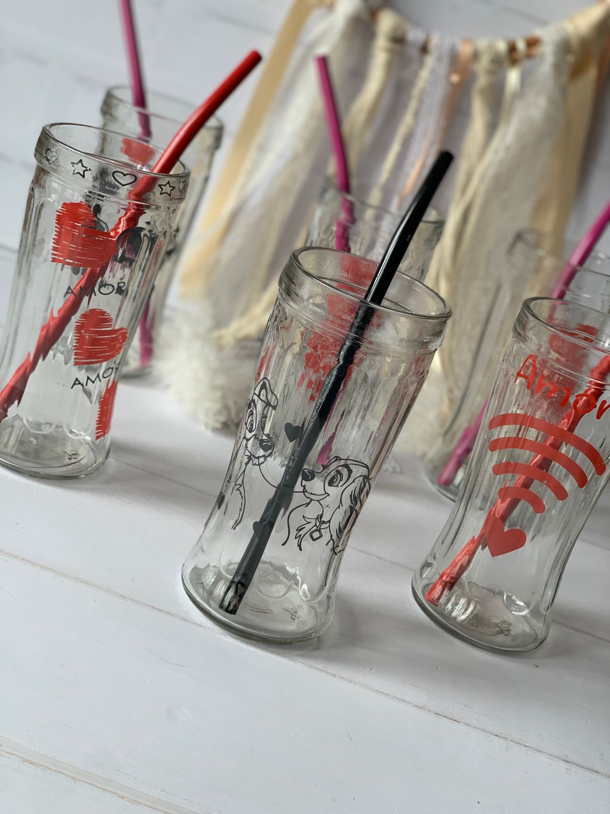 Vaso trago largo (vidrio) con sorbete