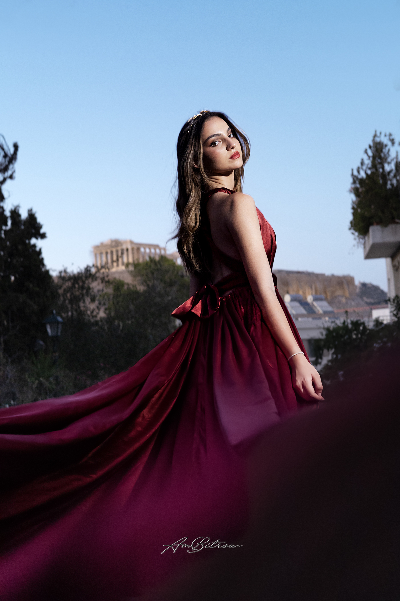 Flying Dress Photoshoot in Athens