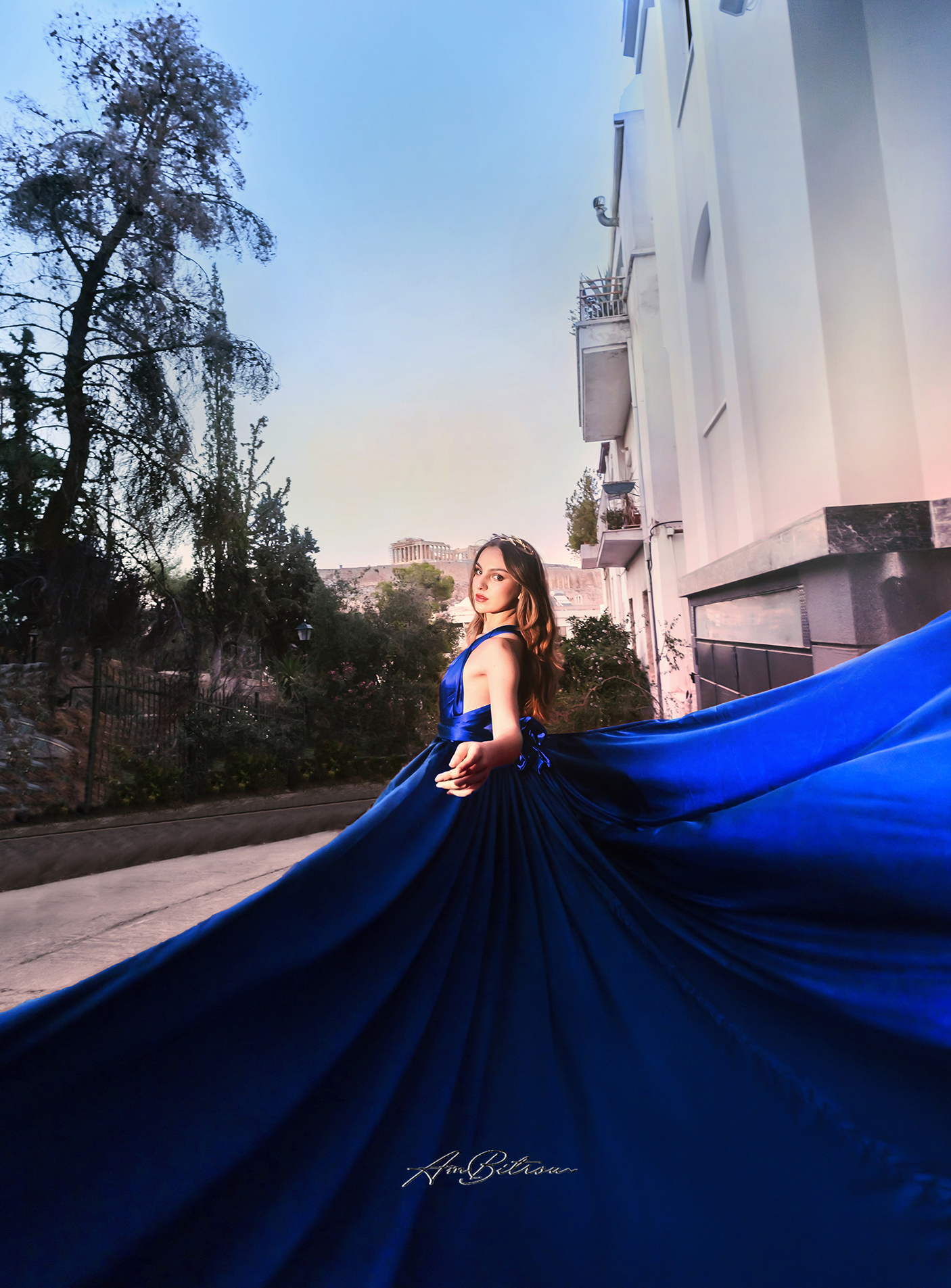 Flying Dress Photoshoot in Athens