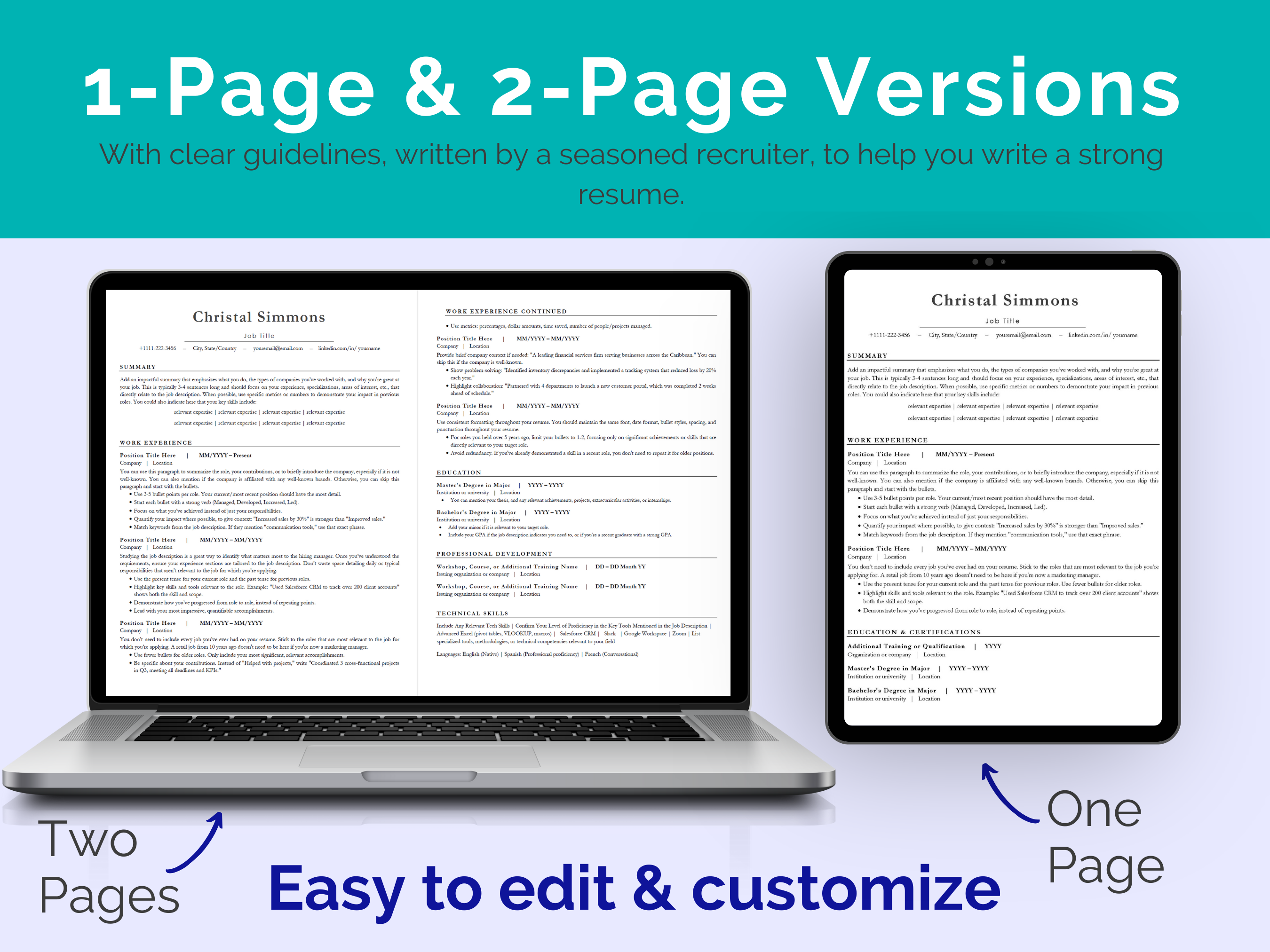 Corporate Resume Template | Christal