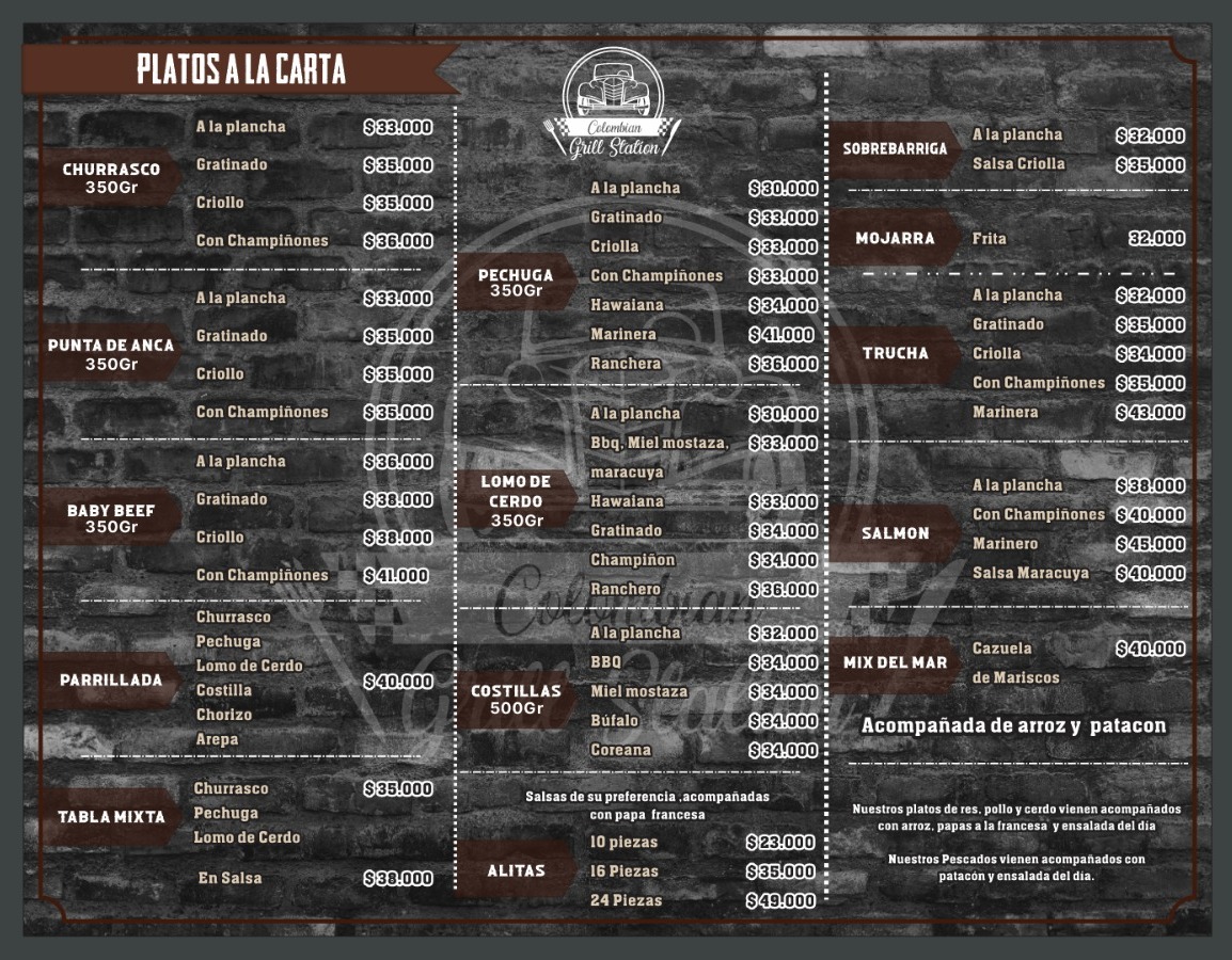 COLOMBIAN GRILL STATION