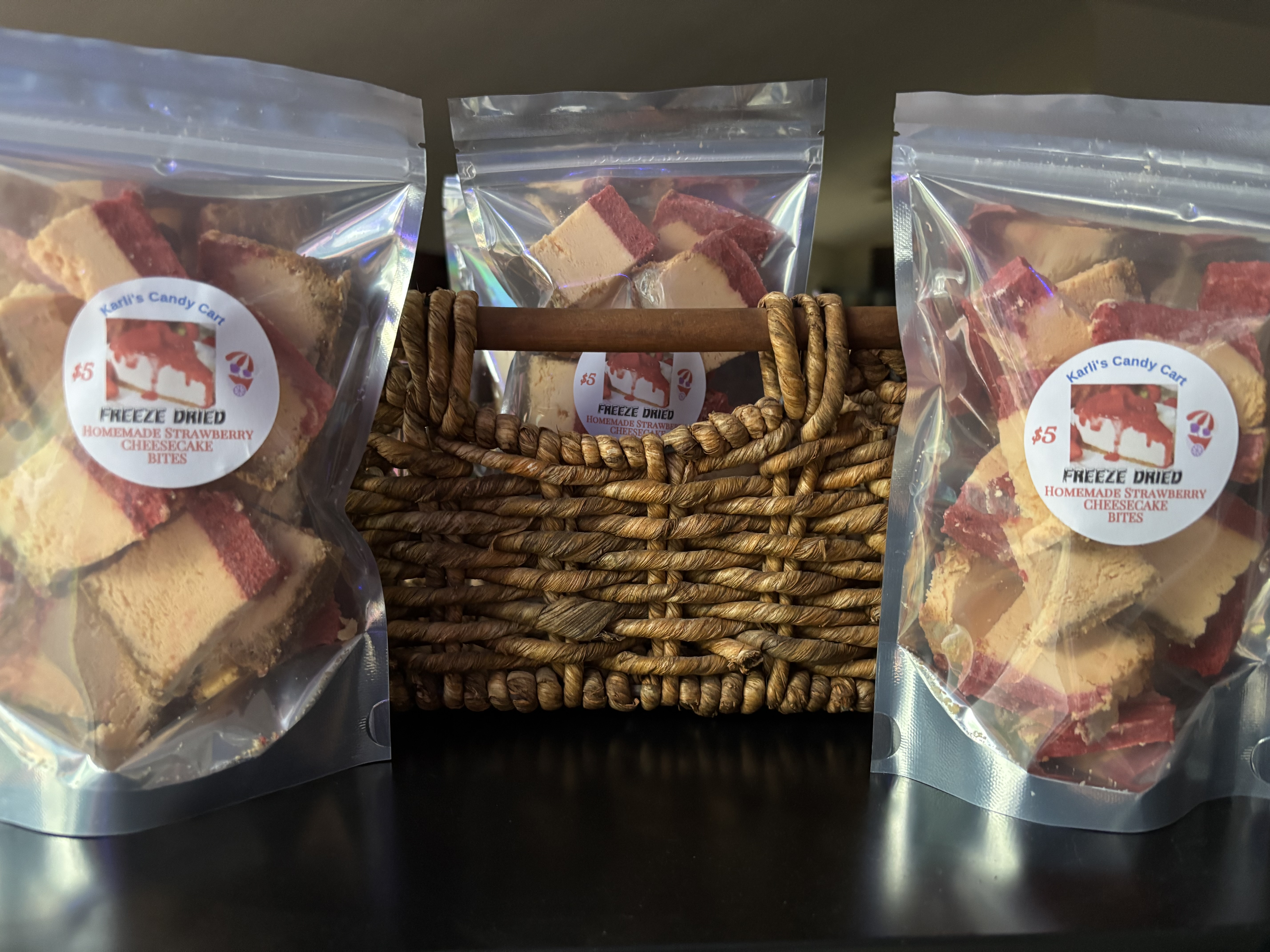 Strawberry Freeze-Dried Cheesecake Bites
