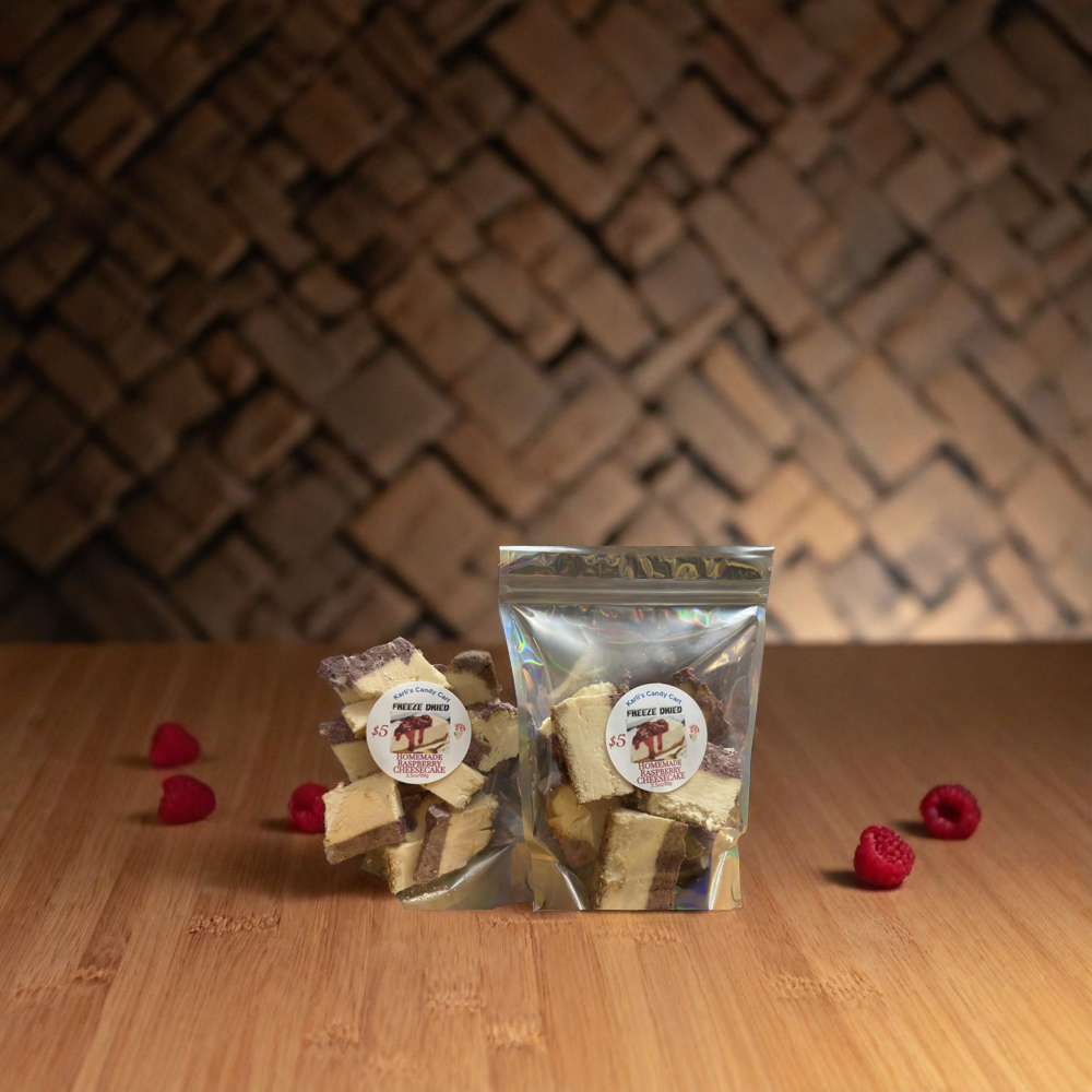 Raspberry Freeze Dried Homemade Cheesecake