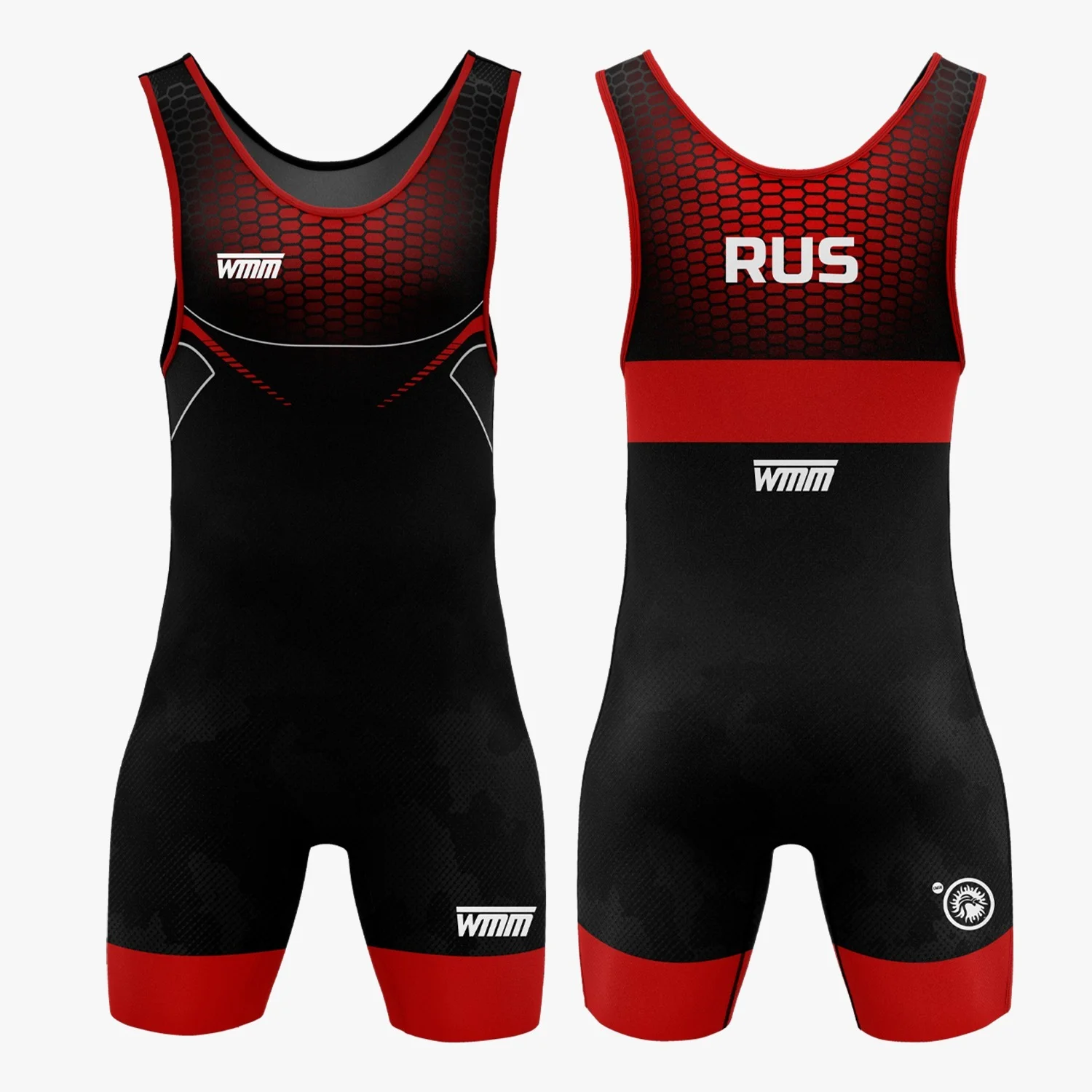 Maillot de lutte rouge et noir