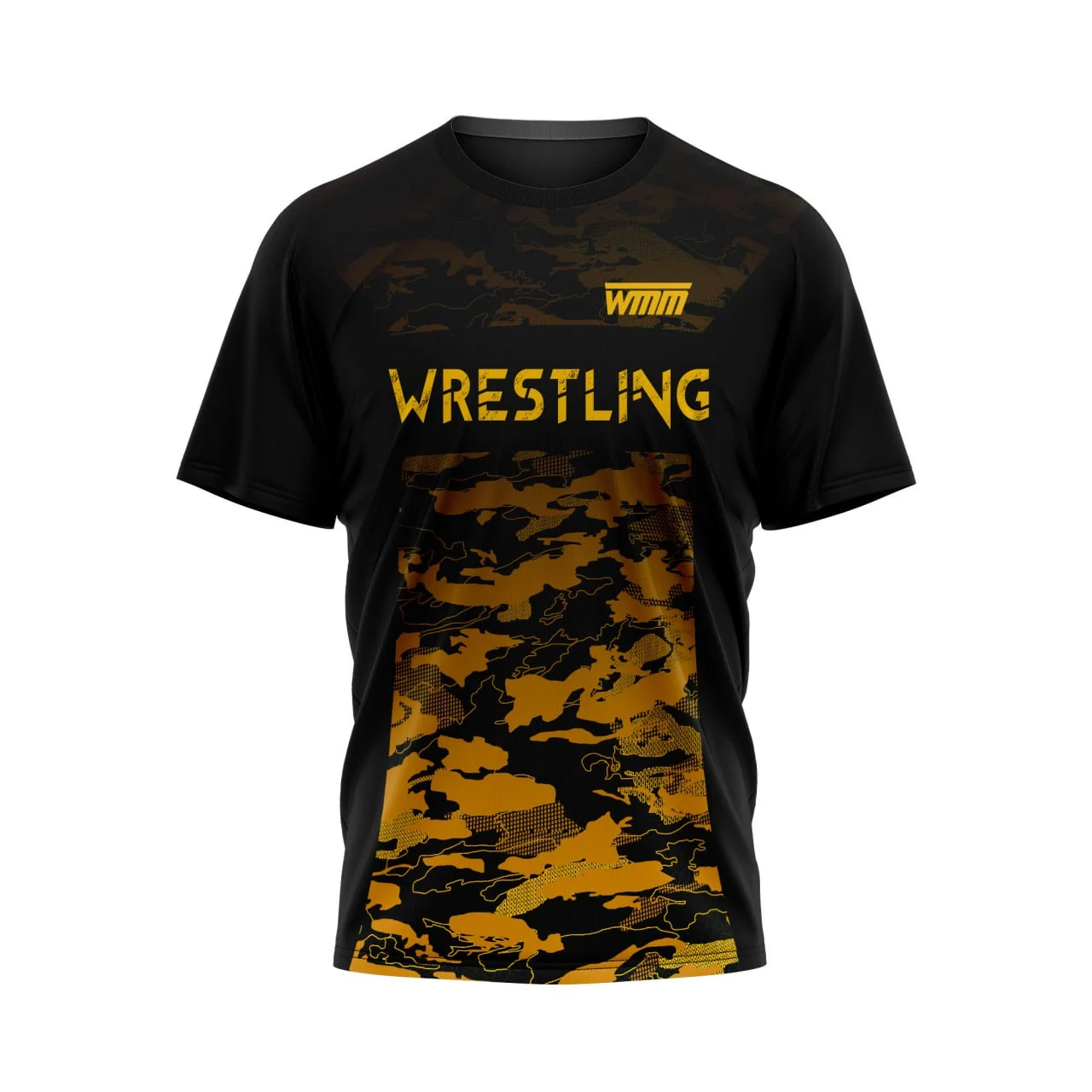 T-shirt de lutte noir et or