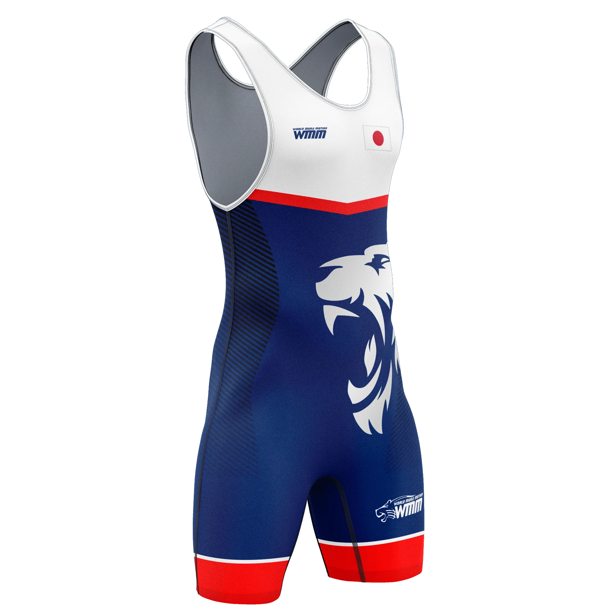 Maillot de lutte Blanc et Bleu JPN
