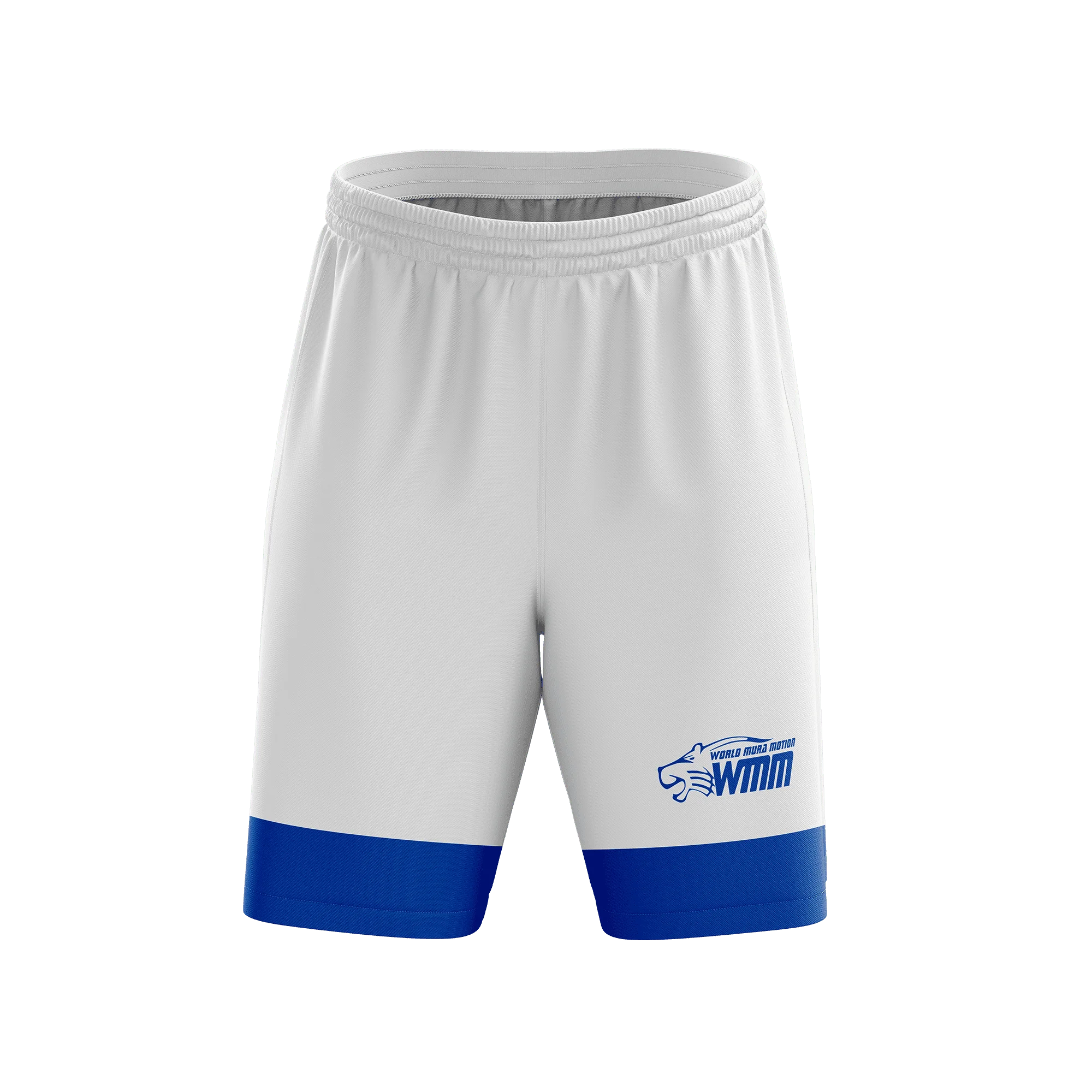 Short de sport blanc et bleu