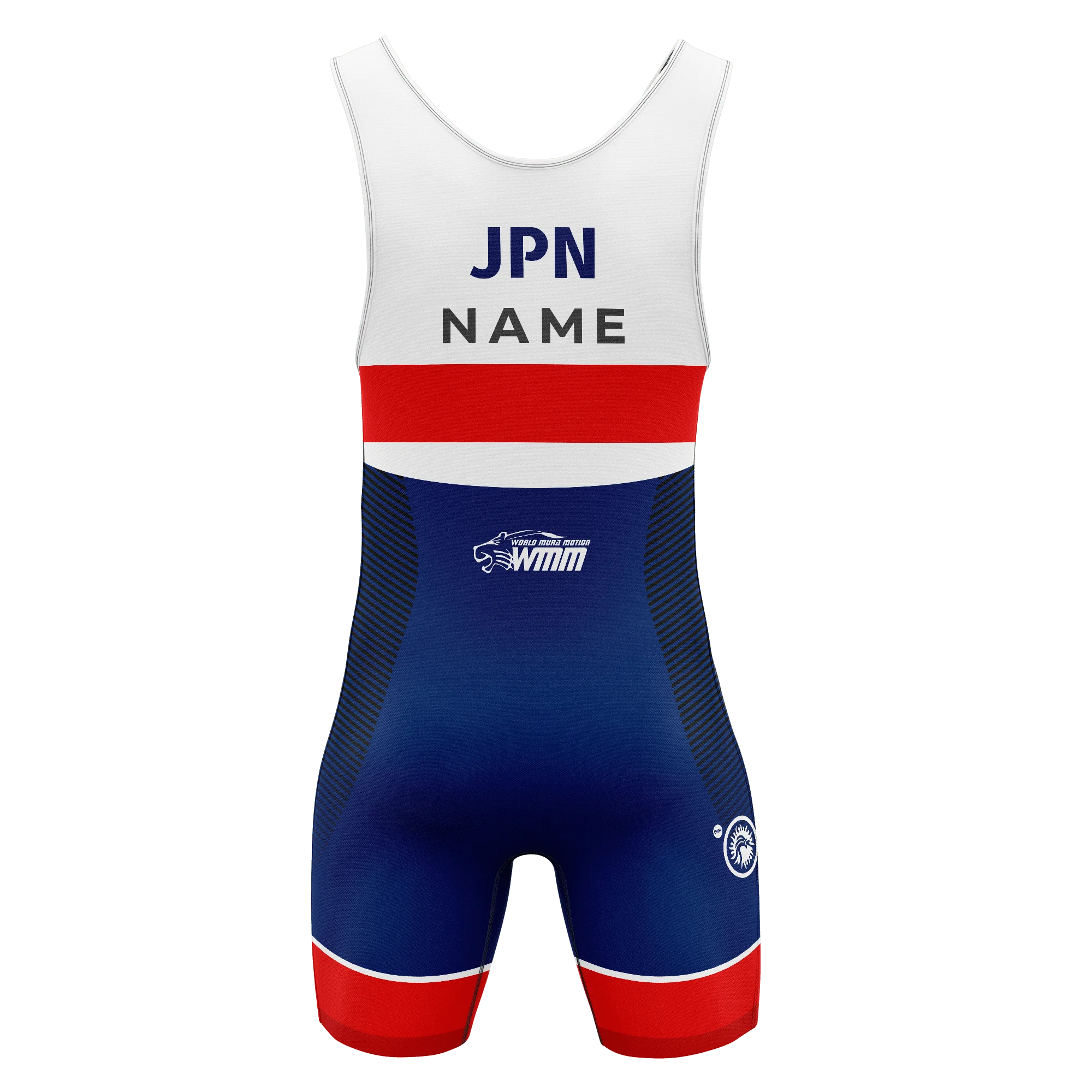 Maillot de lutte Blanc et Bleu JPN