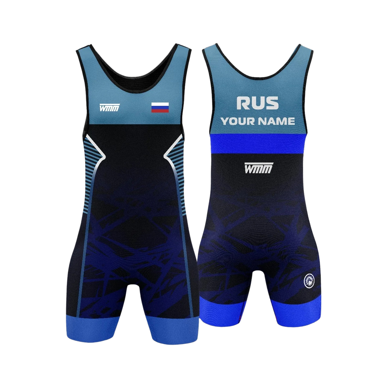 Maillot de lutte bleu et rouge