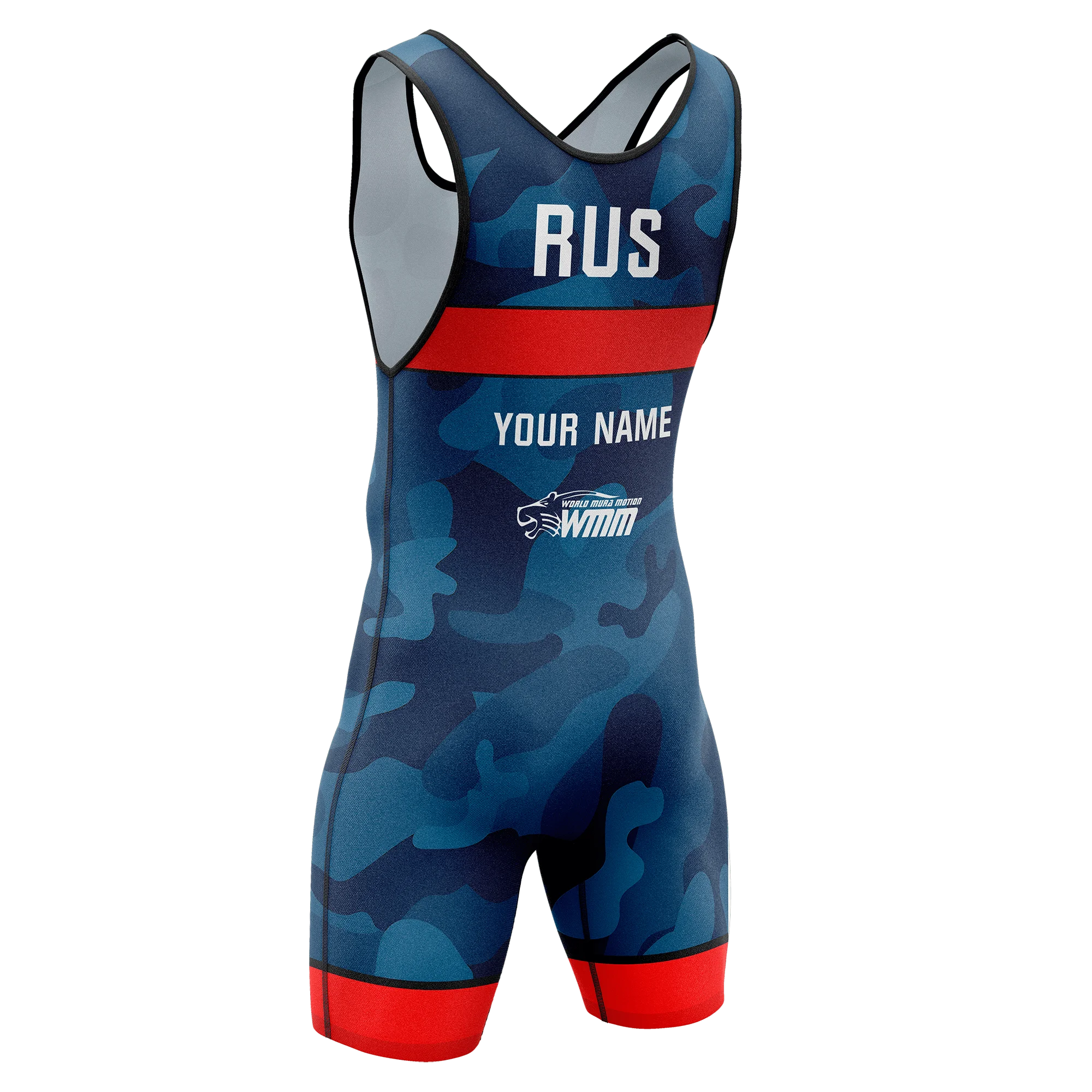 Maillot de lutte camouflage bleu 