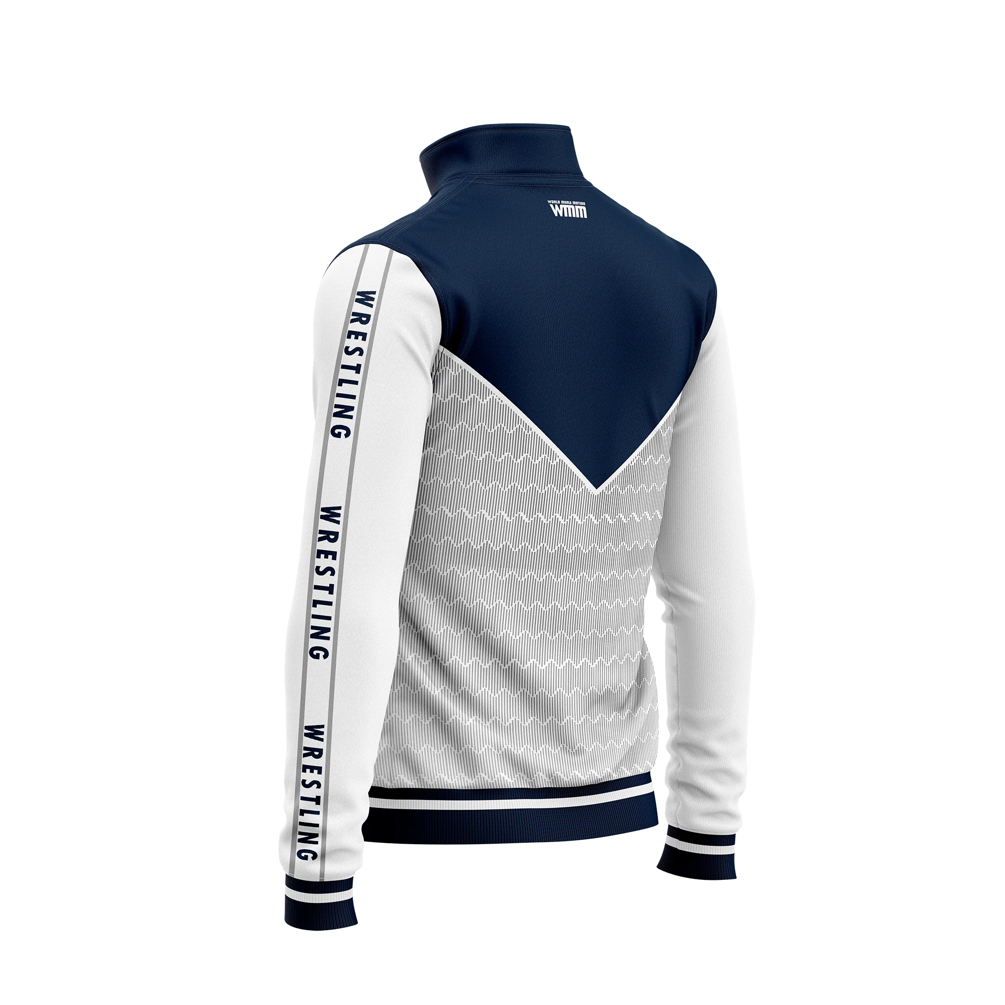 Sweat-shirt Zippé Wrestling blanc et bleu 
