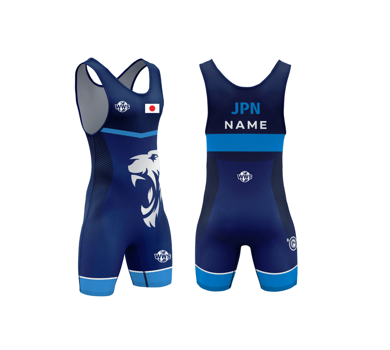 Maillot de lutte Bleu et blanc  JPN