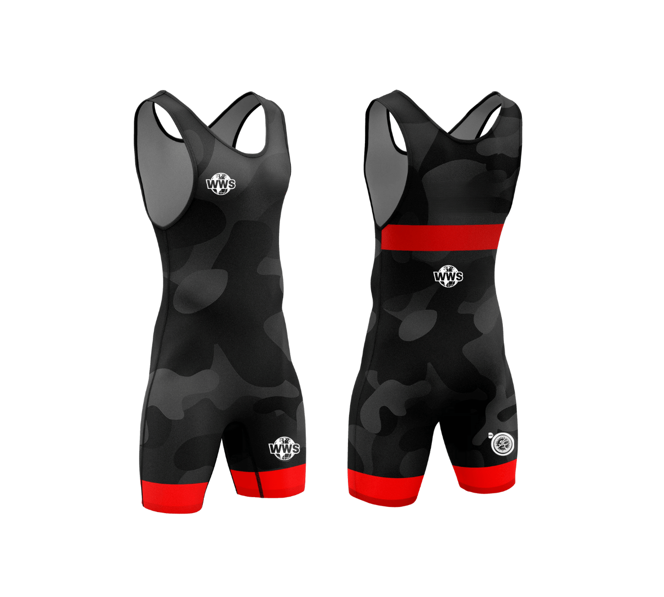 Maillot de lutte camouflage noir