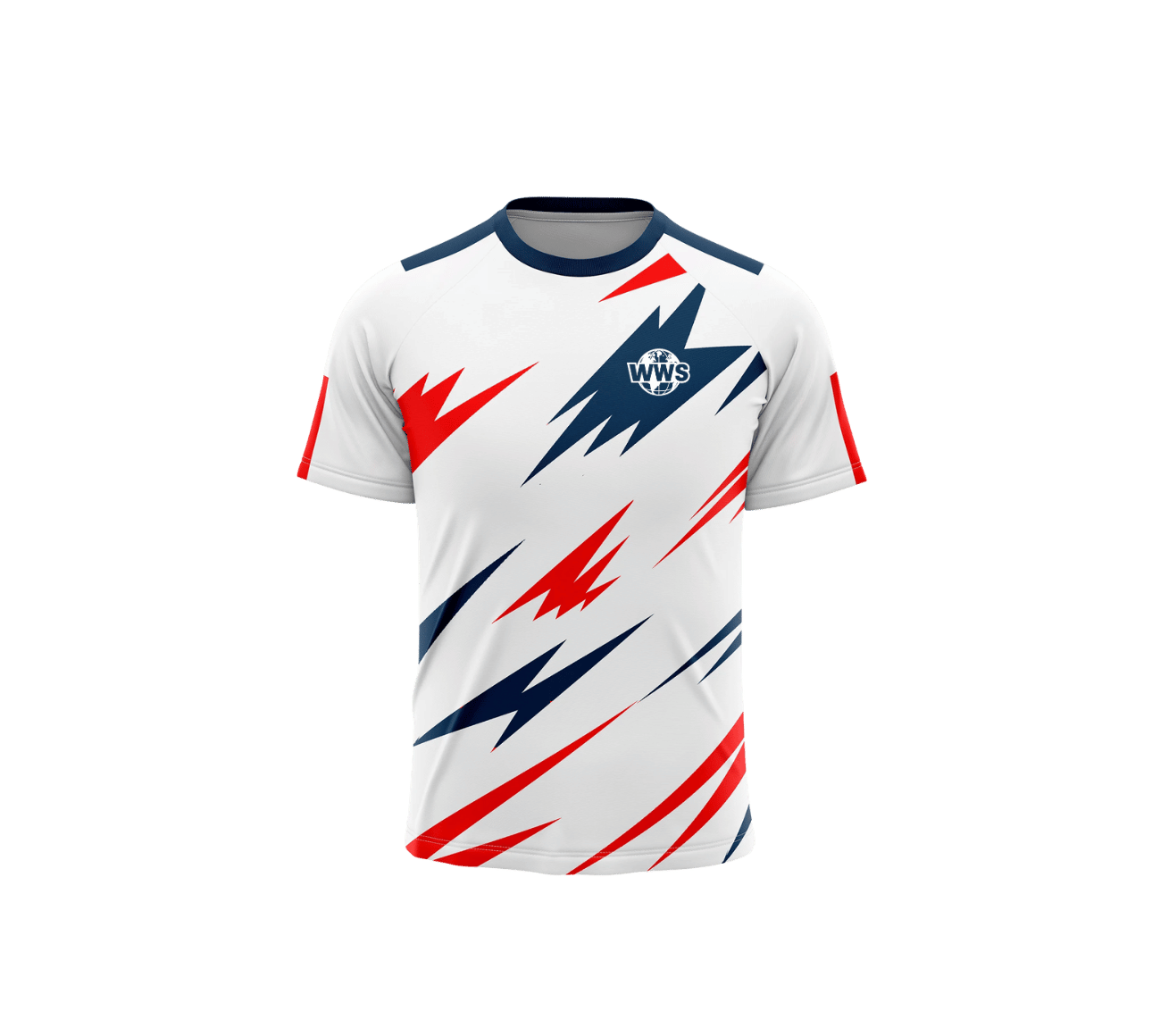 T shirt de sport rayure blanche et bleu 