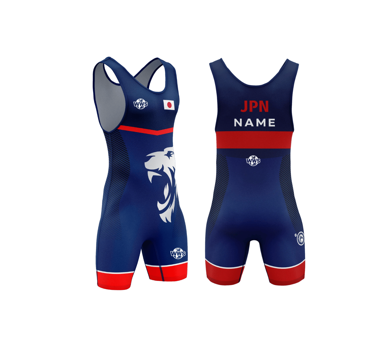 Maillot de lutte Bleu et blanc JPN