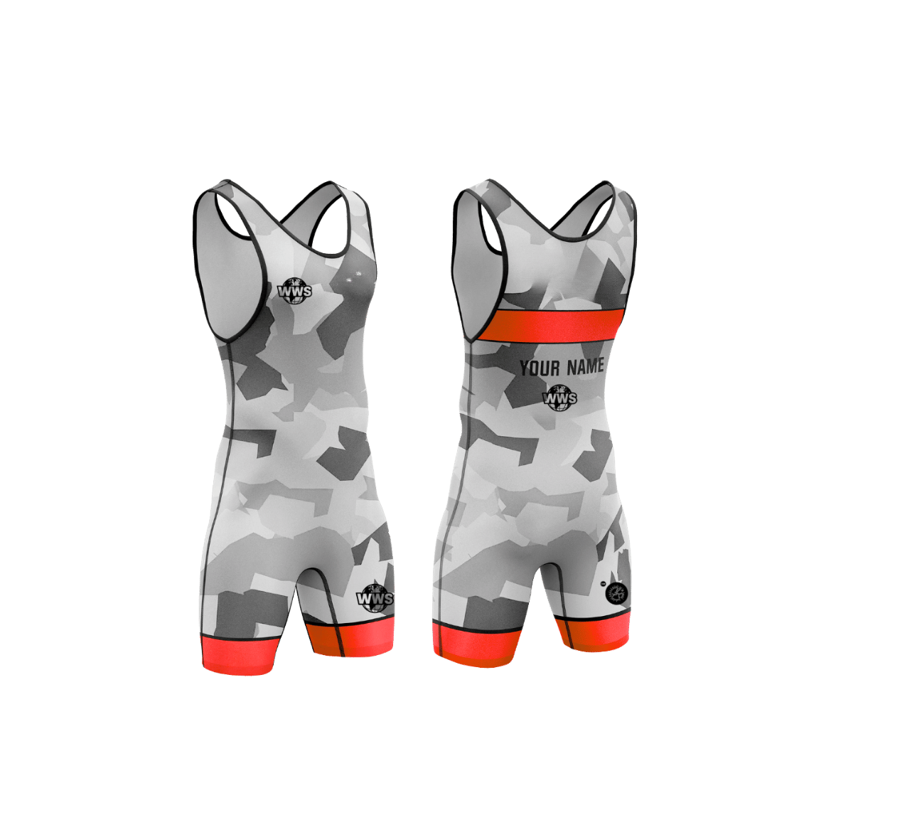 Maillot de lutte camouflage gris