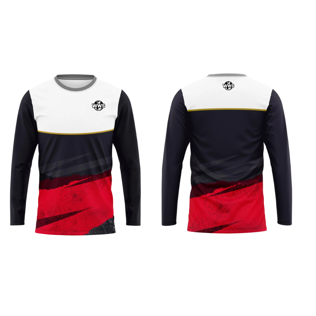 Manches longues blanc rouge noir