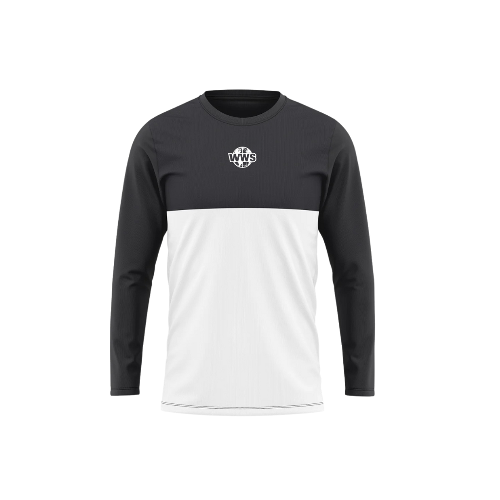 Manches longues de sport noir et blanc