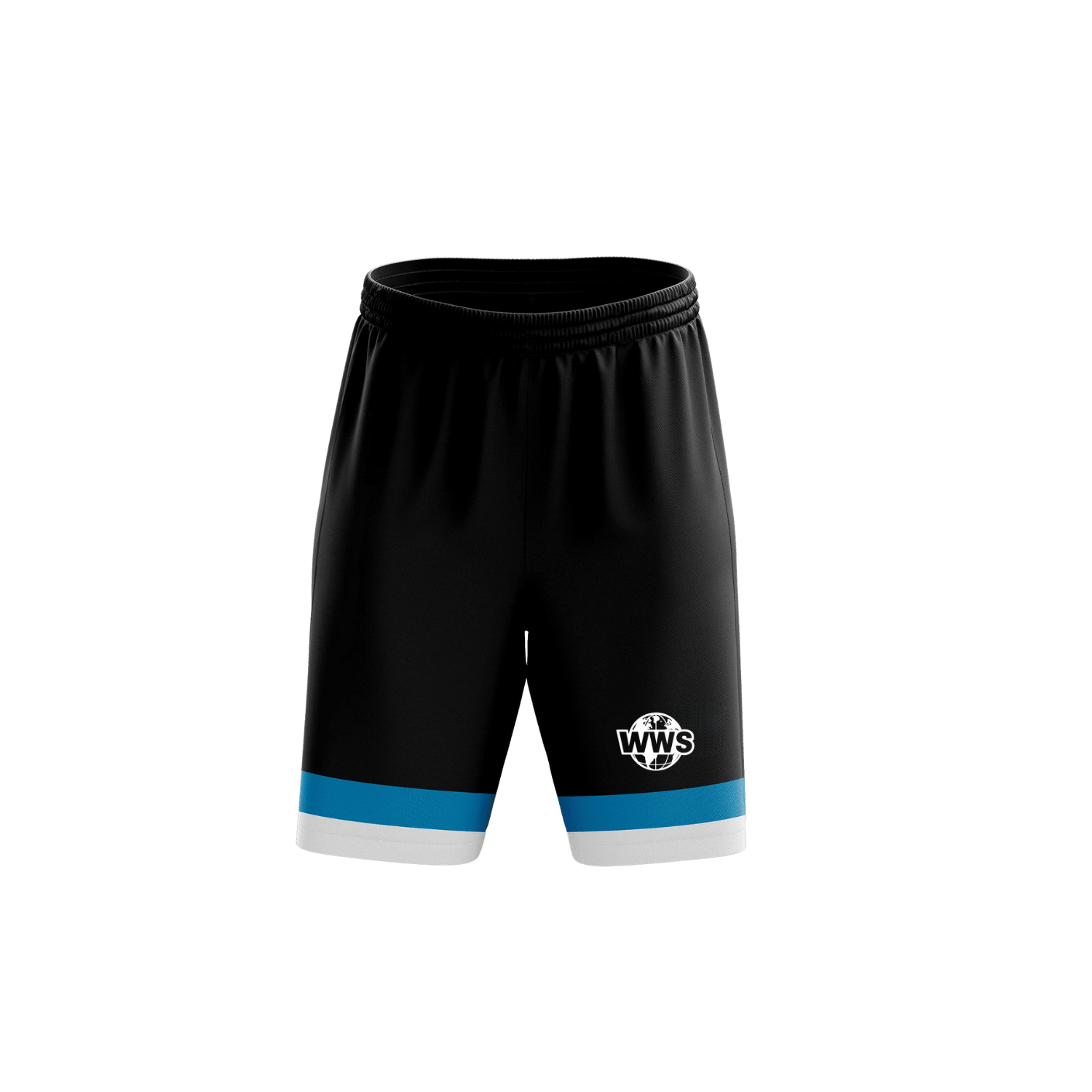 Short de sport bleu et blanc