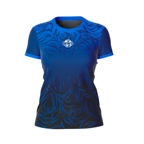 T-shirt bleu à motifs floraux