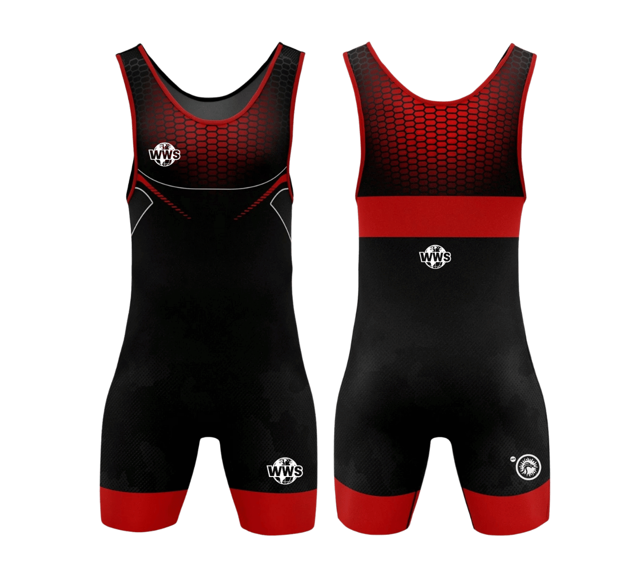 Maillot de lutte rouge et noir