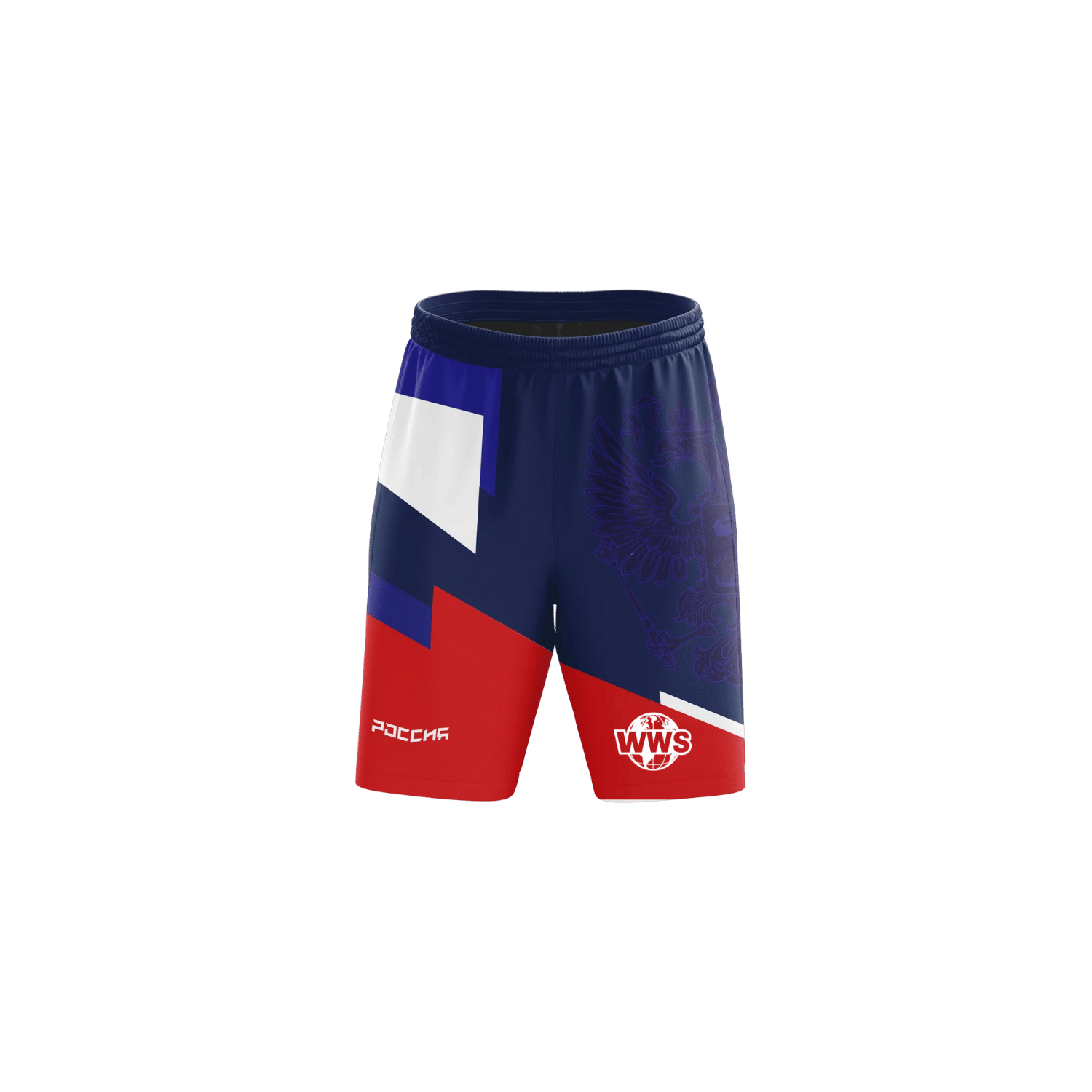 Shorts de sport bleu et rouge