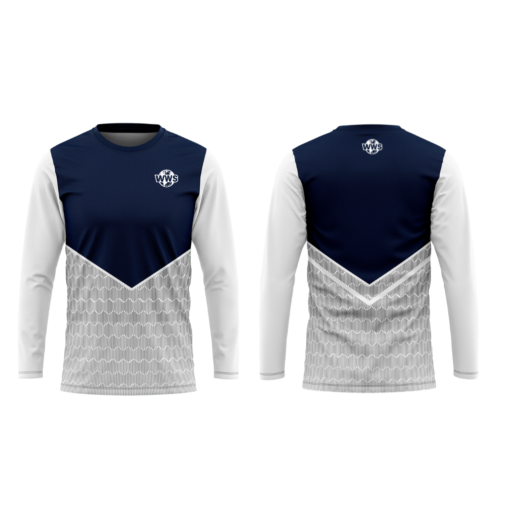 Manches longues blanc et bleu