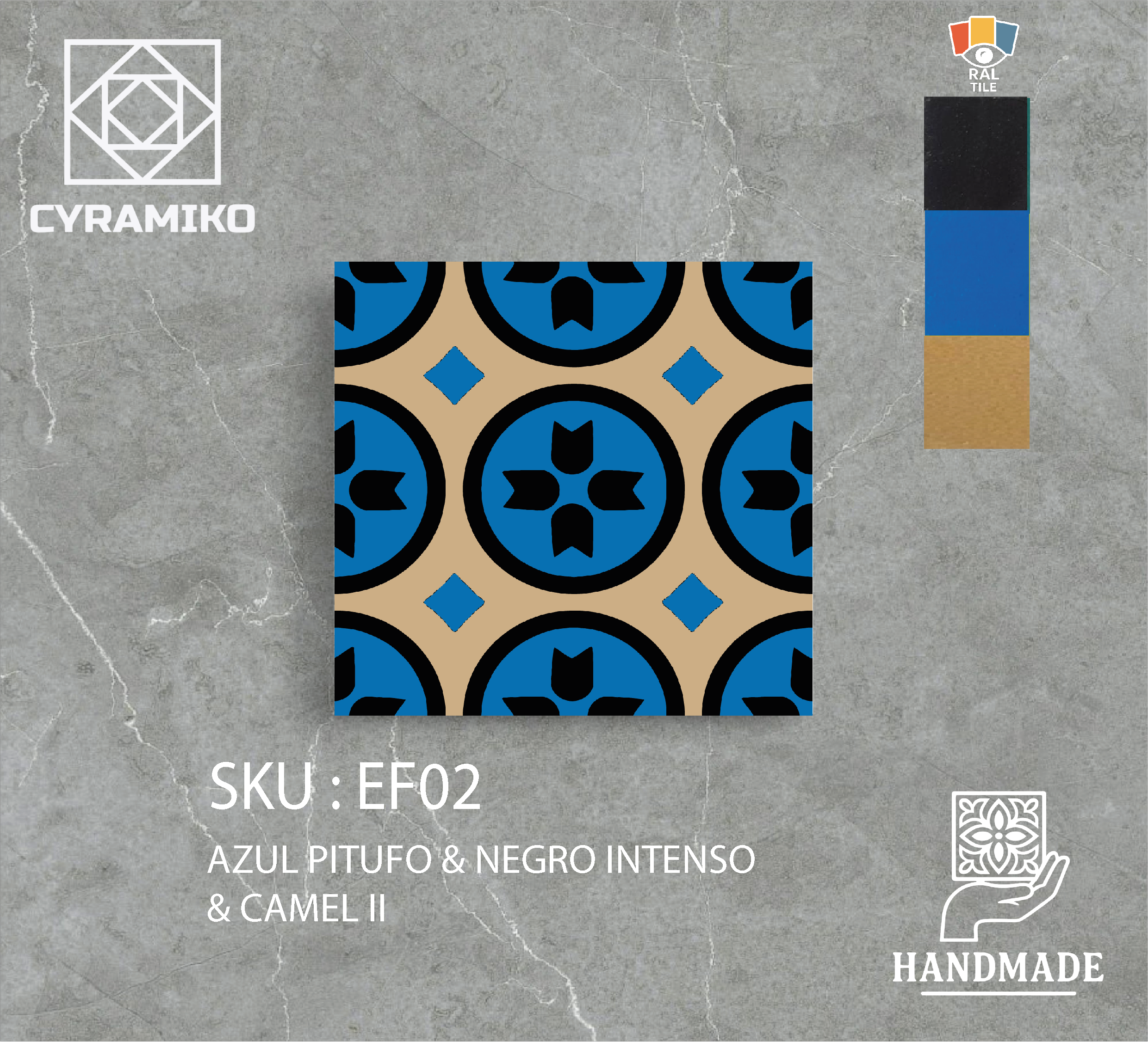 EF02 - AZUL PITUFO & NEGRO INTENSO & CAMEL II