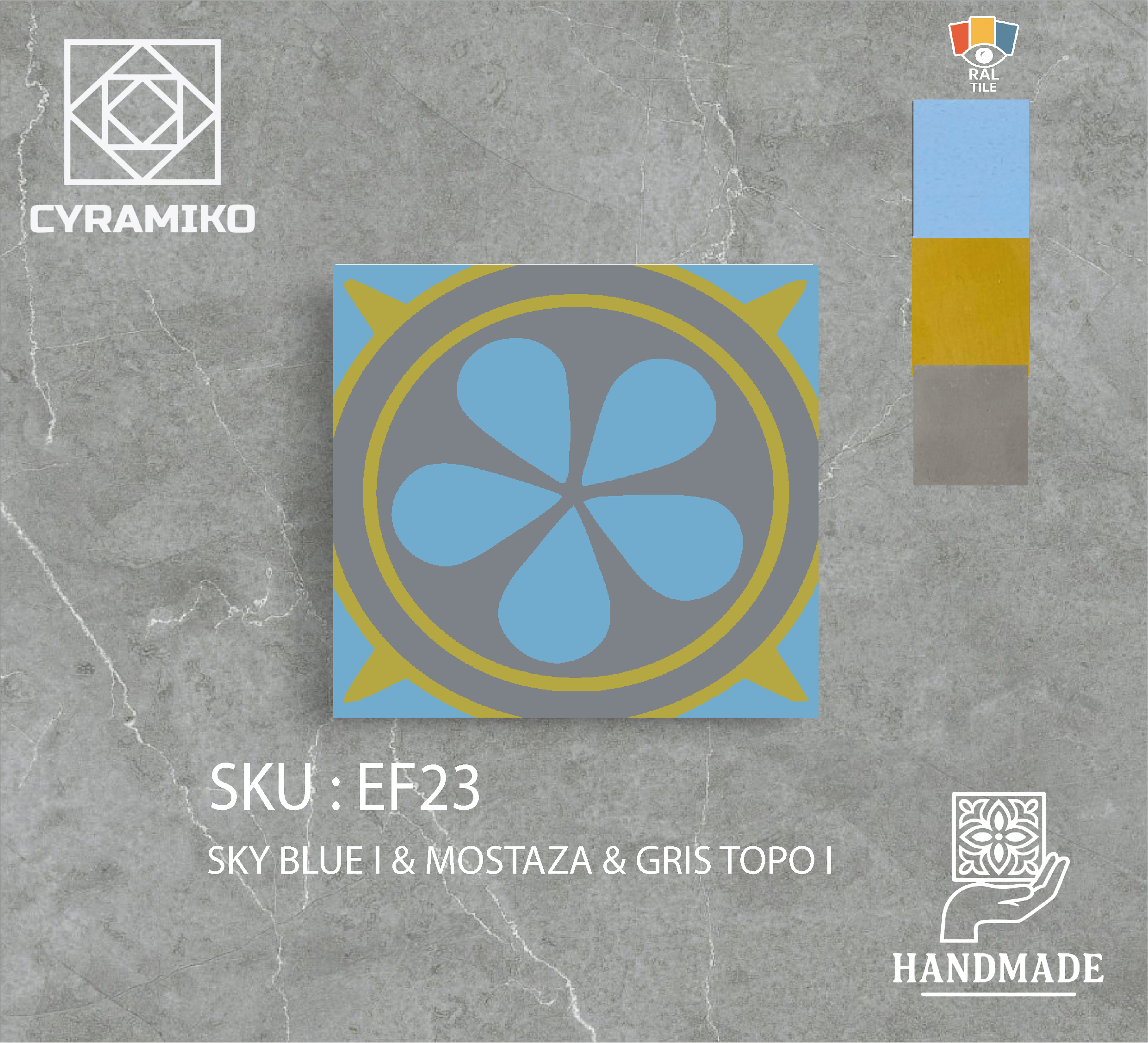 EF23 - SKY BLUE I & MOSTAZA & GRIS TOPO I