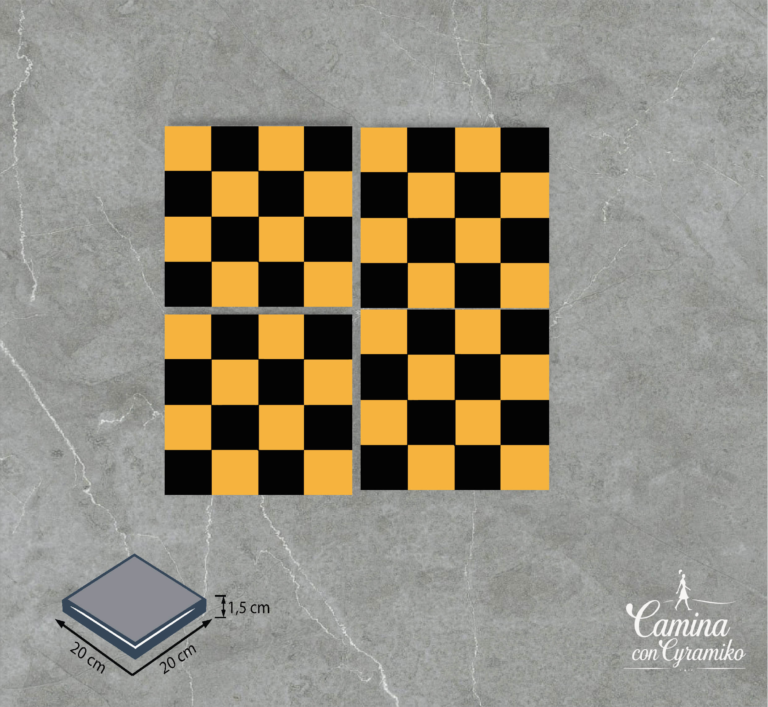 DM08 - NEGRO INTENSO & AMARILLO DALIA